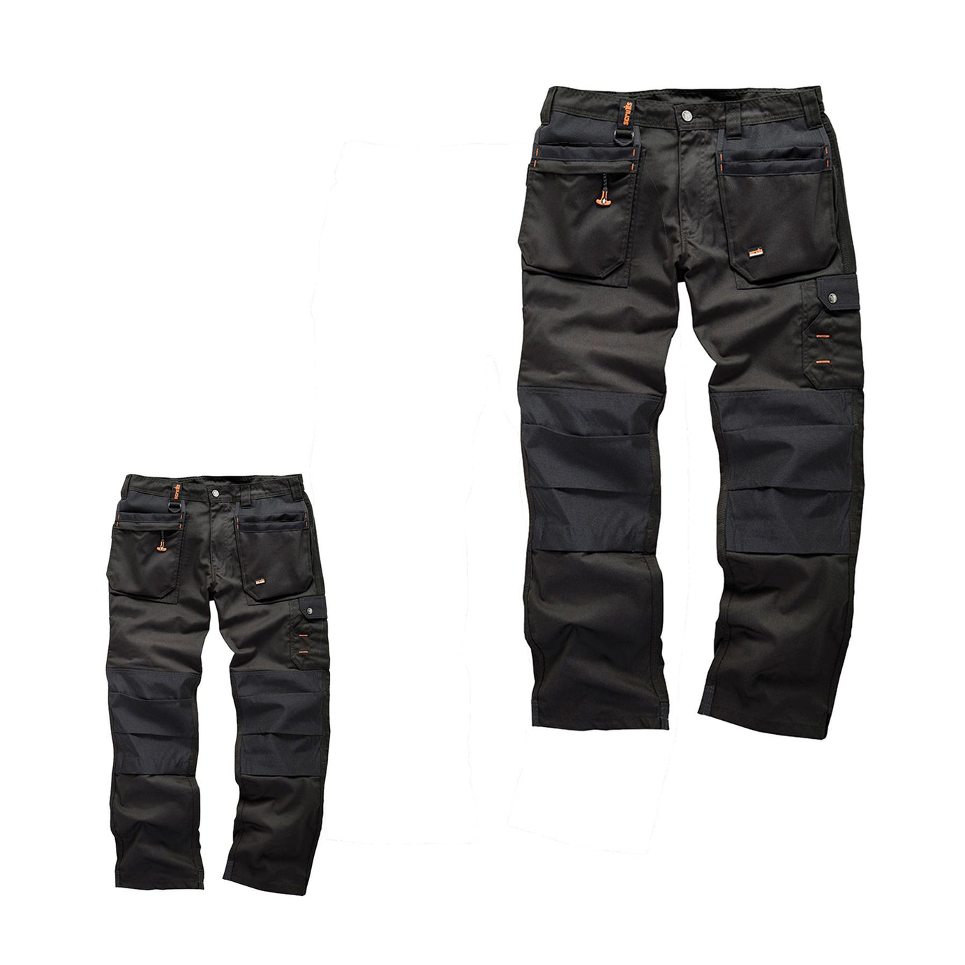 Scruffs WORKER PLUS Work Trousers Black Trade Hardwearing Combat Cargo Size 38"R