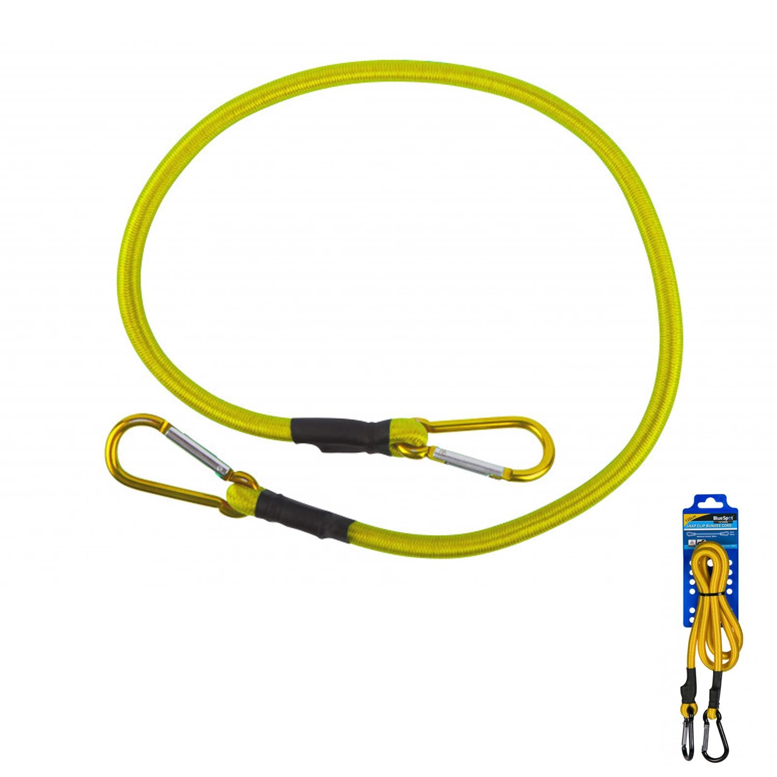 Bluespot Heavy Duty Bungee Cord With Snap Clip Karabiner 120cm High Quality