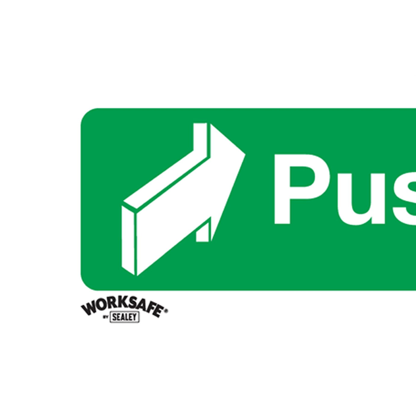 Sealey Safety Sign - Push Bar To Open - Rigid Plastic - Pack of 10