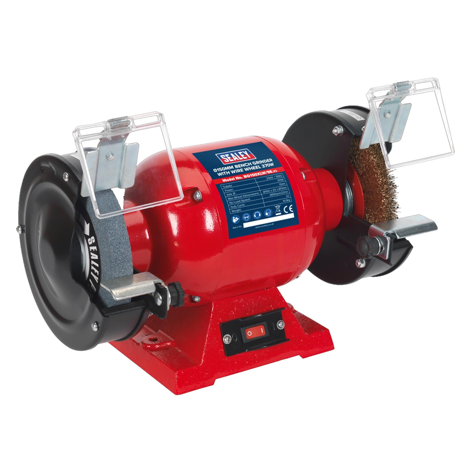 Sealey Bench Grinder 150mm with Wire Wheel 370W/230V
