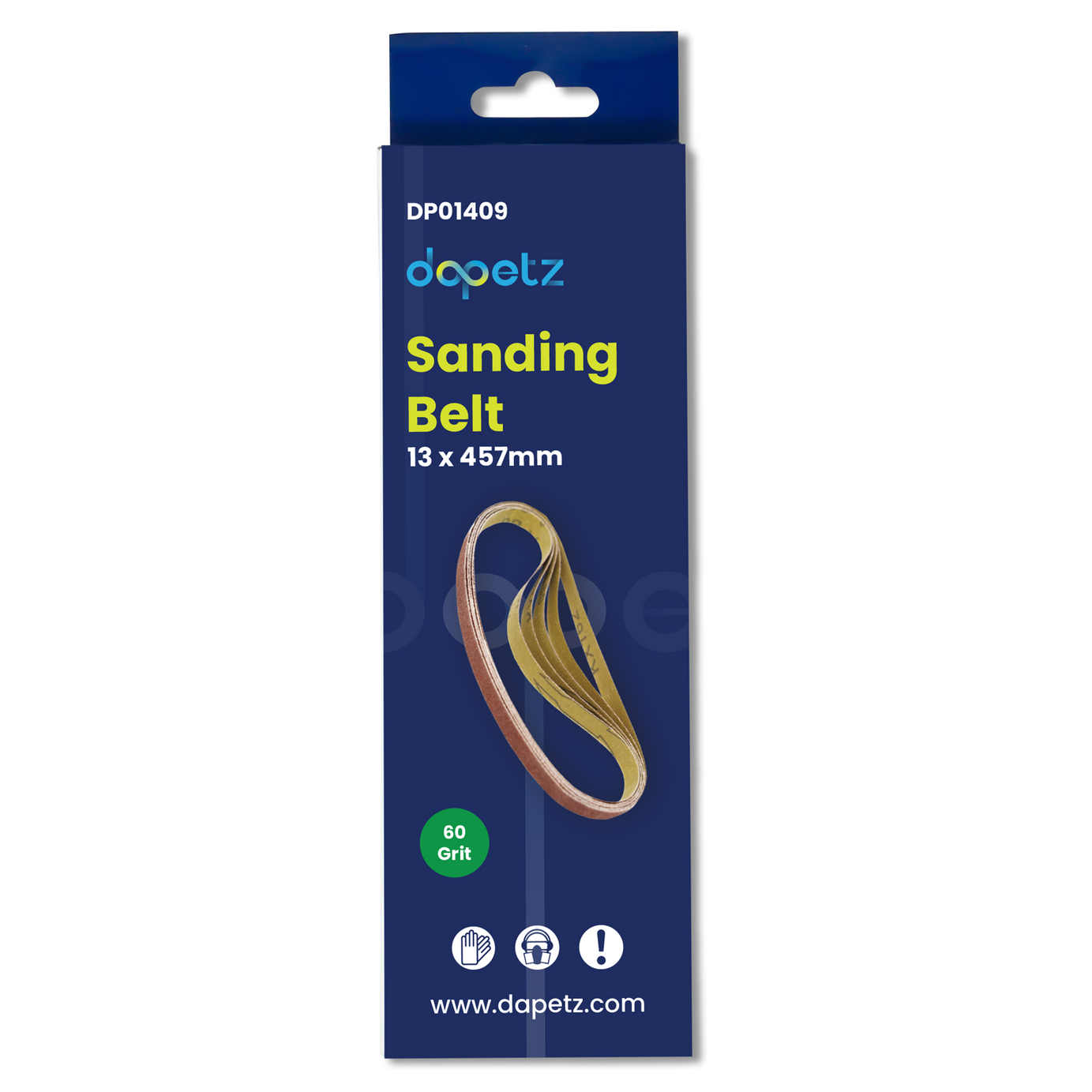 10 Powerfile Sanding Sander Belts 13mm X 457mm 60 Grit Medium Finger Sander Belt