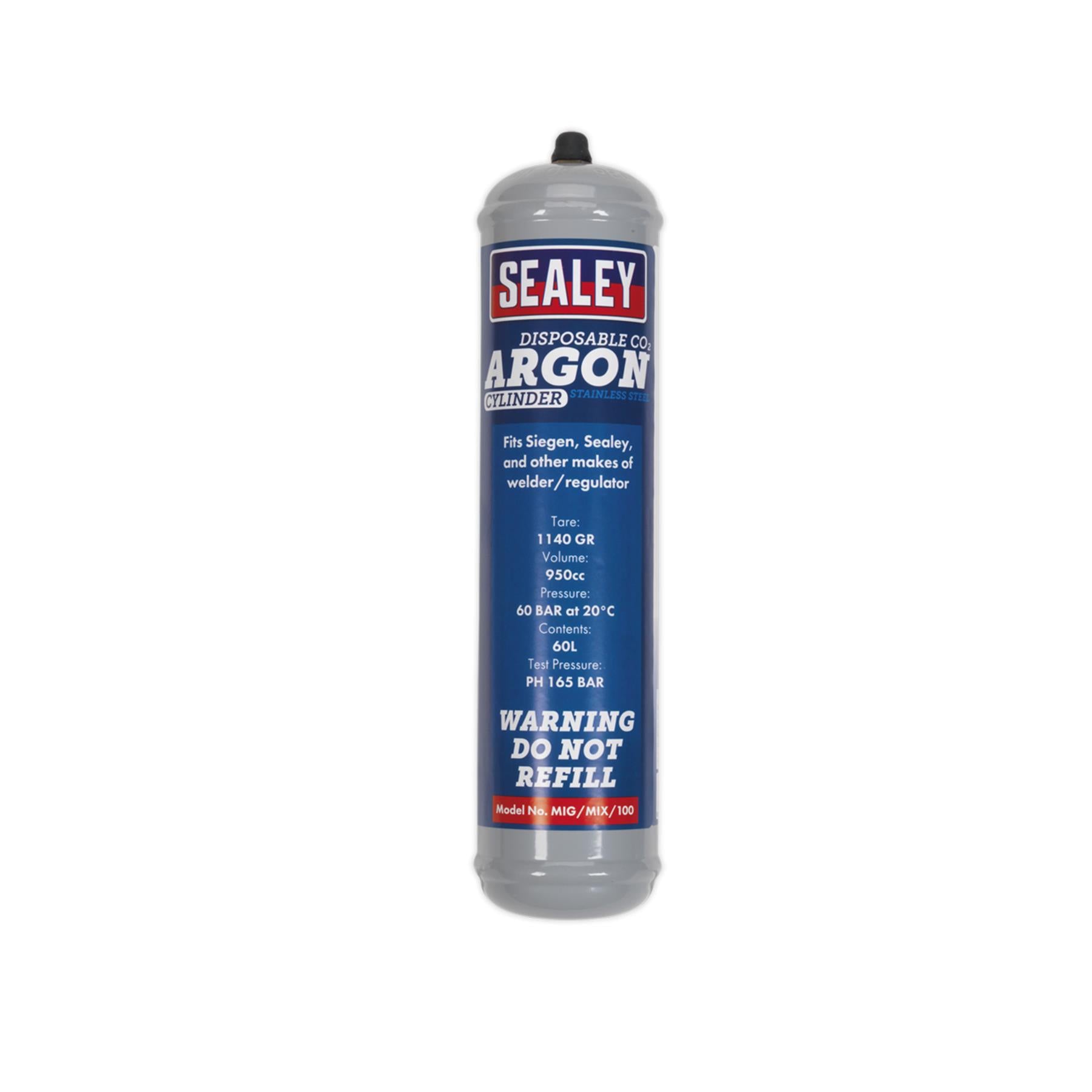 Sealey Gas Cylinder Disposable Carbon Dioxide/Argon 60L
