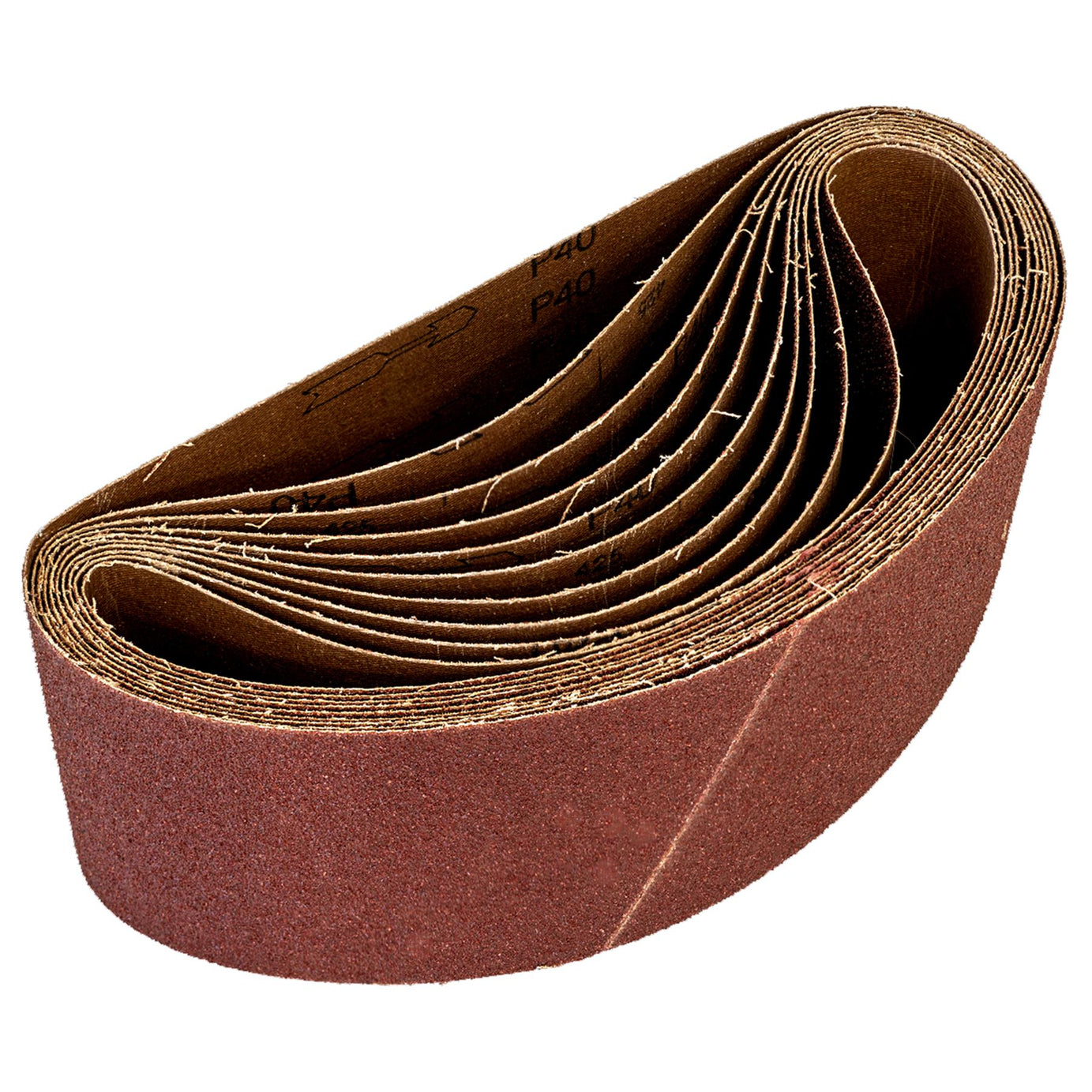 Sanding Belt 100 x 620mm 40Grit - Pack of 10.Aluminium oxide resin bonded Sealey