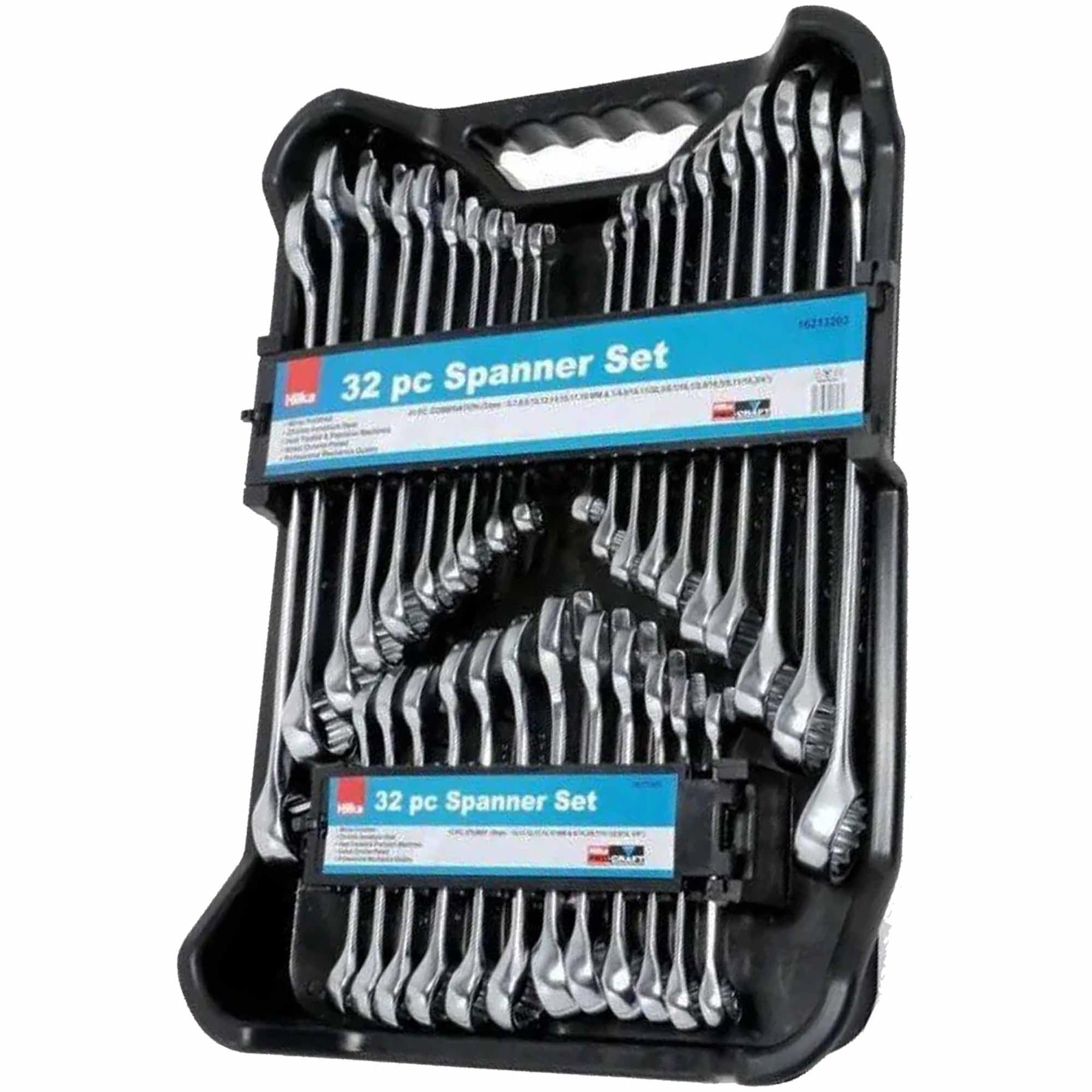Hilka 32 Piece Spanner Set Stubby Ring Combination AF / Metric Imperial