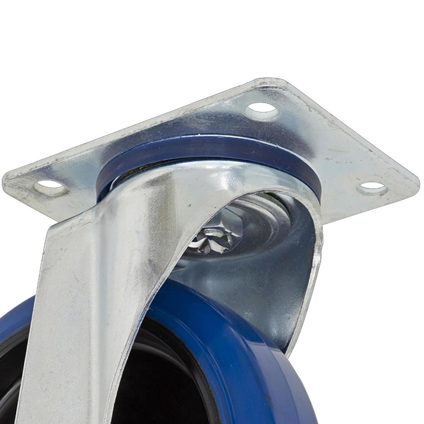 Sealey Heavy-Duty Blue Elastic Rubber Castor Wheel Swivel 200mm