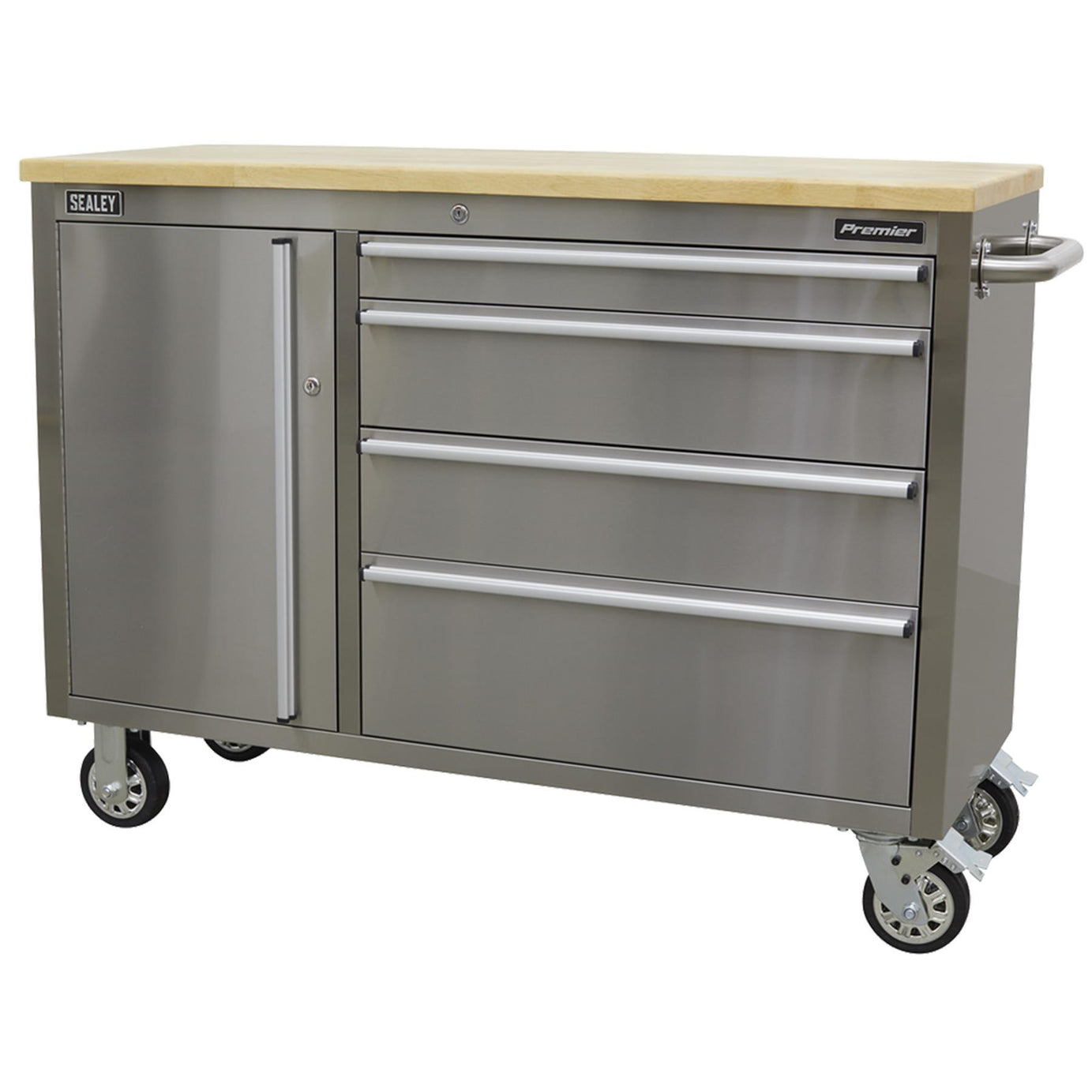 Sealey Mobile Stainless Steel Tool Cabinet 4 Drawer Grey. AP4804SS