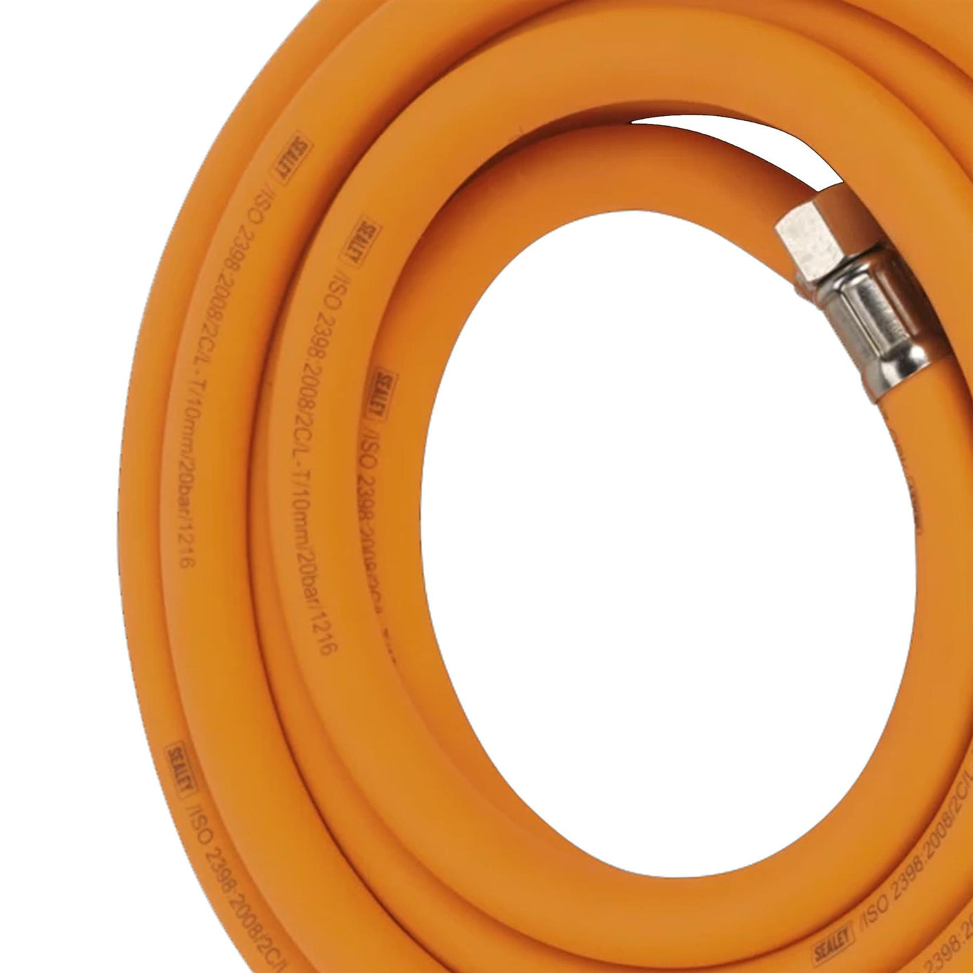 Sealey Air Hose 5m x �10mm Hybrid High-Visibility 1/4"BSP Unions