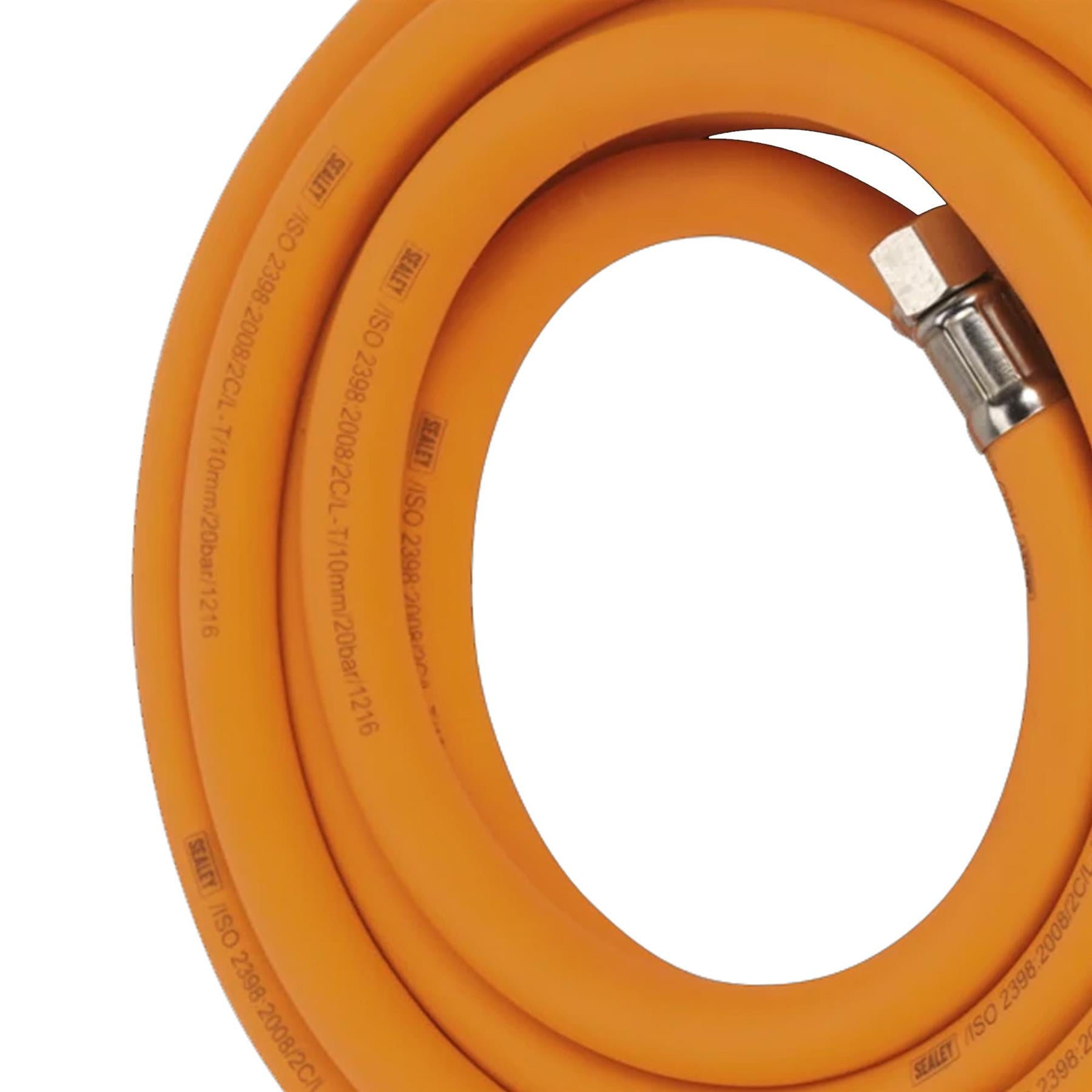 Sealey Air Hose 5m x �10mm Hybrid High-Visibility 1/4"BSP Unions