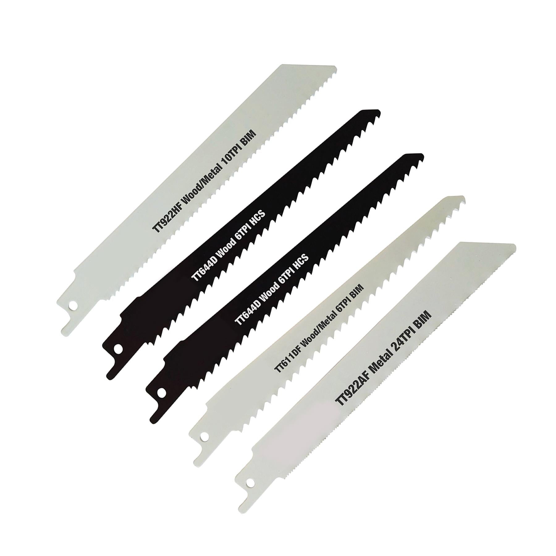 5Pce Recip Saw Blades Set Standard 1/2" Sawing Cutting Set Professional Tool