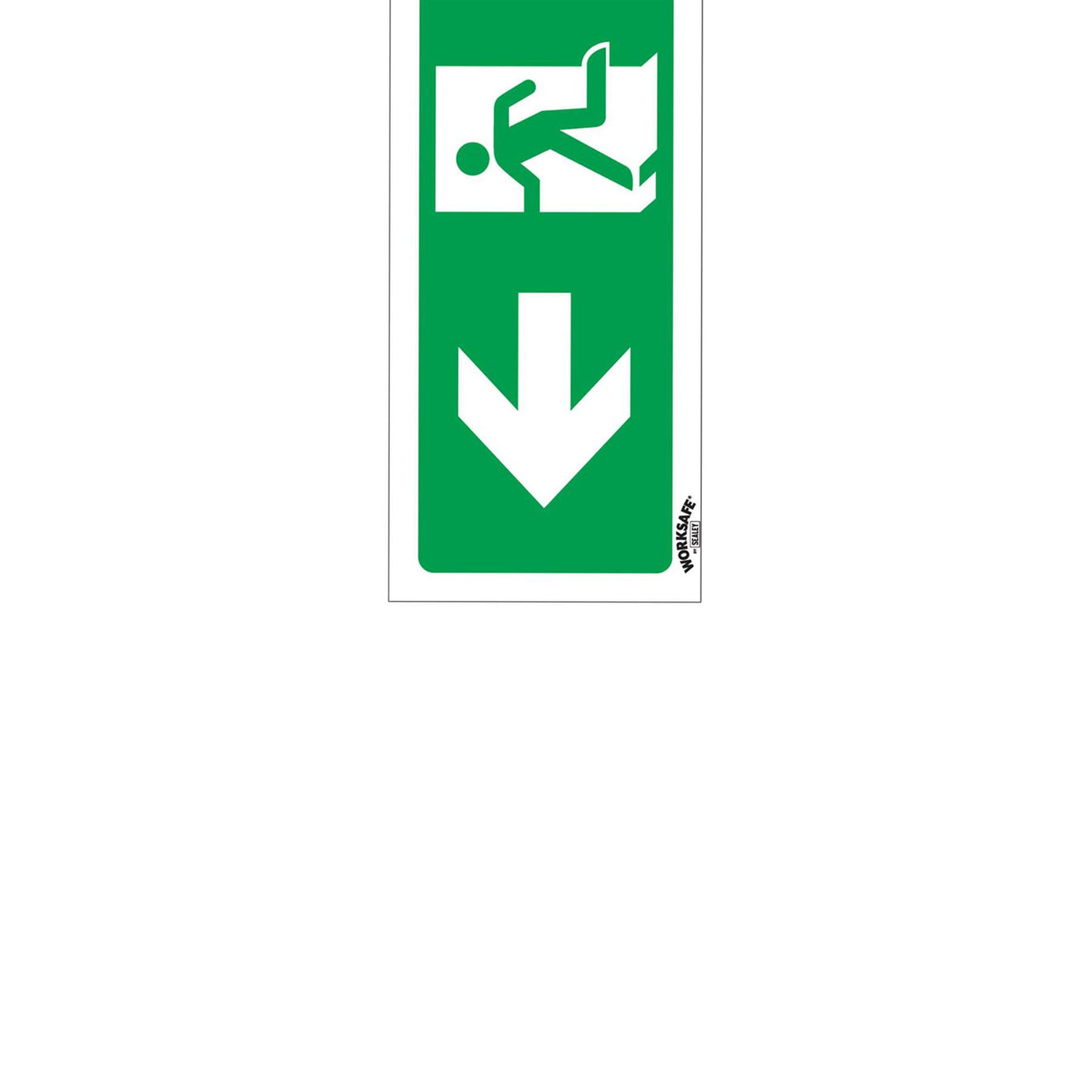 Sealey Safety Sign - Fire Exit (Left) - Slf-Adhes. Vinyl - Pk of 10