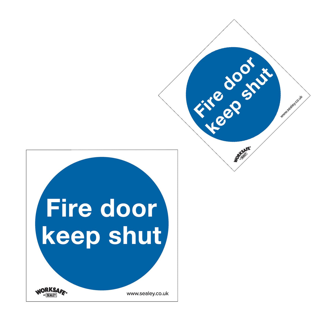 Sealey Mandatory Safety Sign - Fire Door Keep Shut - Rigid Plastic - Pack of 10
