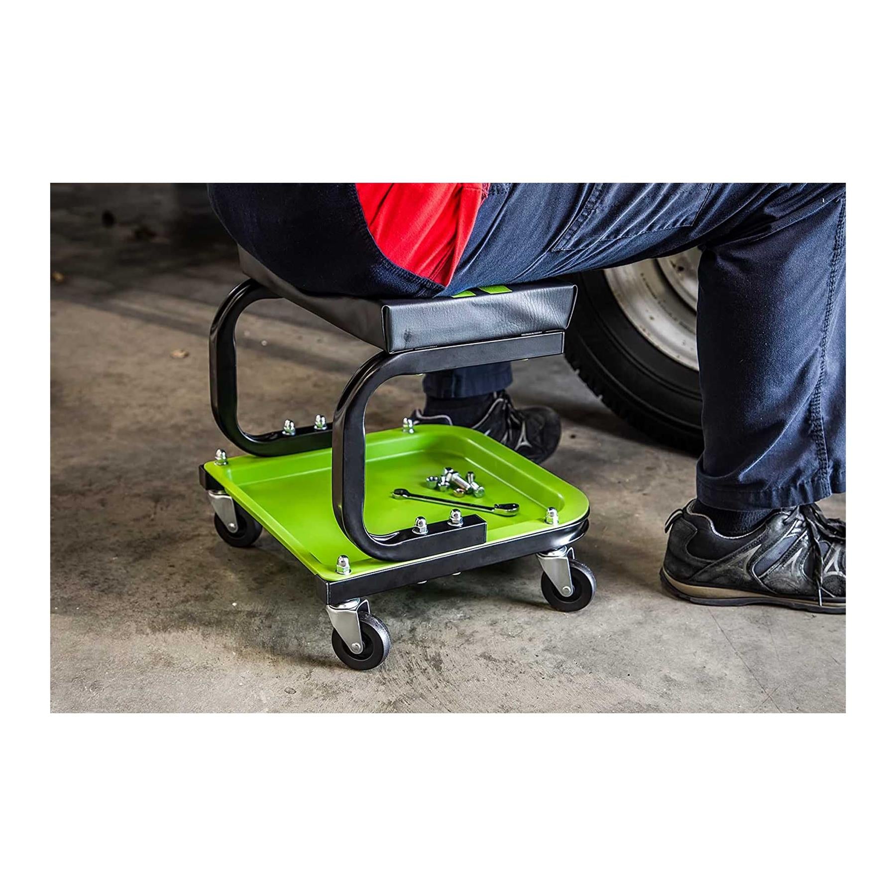Sealey Mechanic's Utility Seat Deluxe - Hi-Vis Green