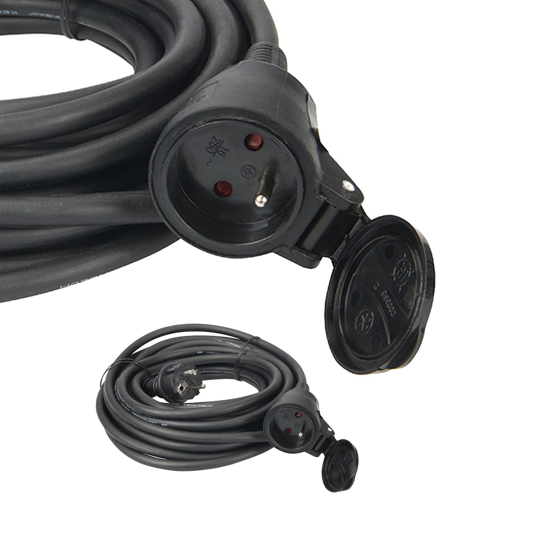 French Type Spring Loaded E Schuko Extension Lead Electric Tool 10M Max Load 3680W