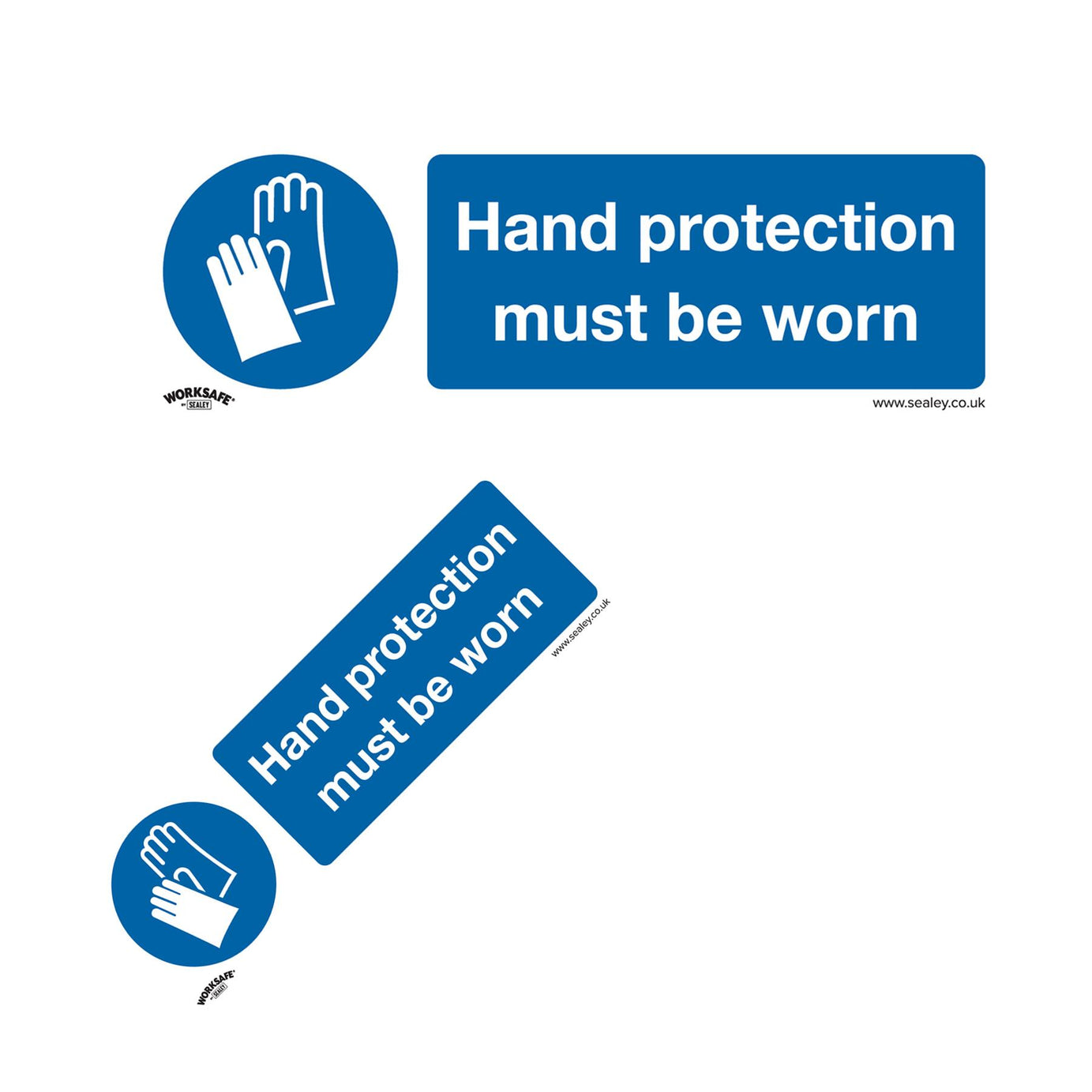 Mandatory Safety Sign - Hand Protection Must Be Worn - Rigid Plastic