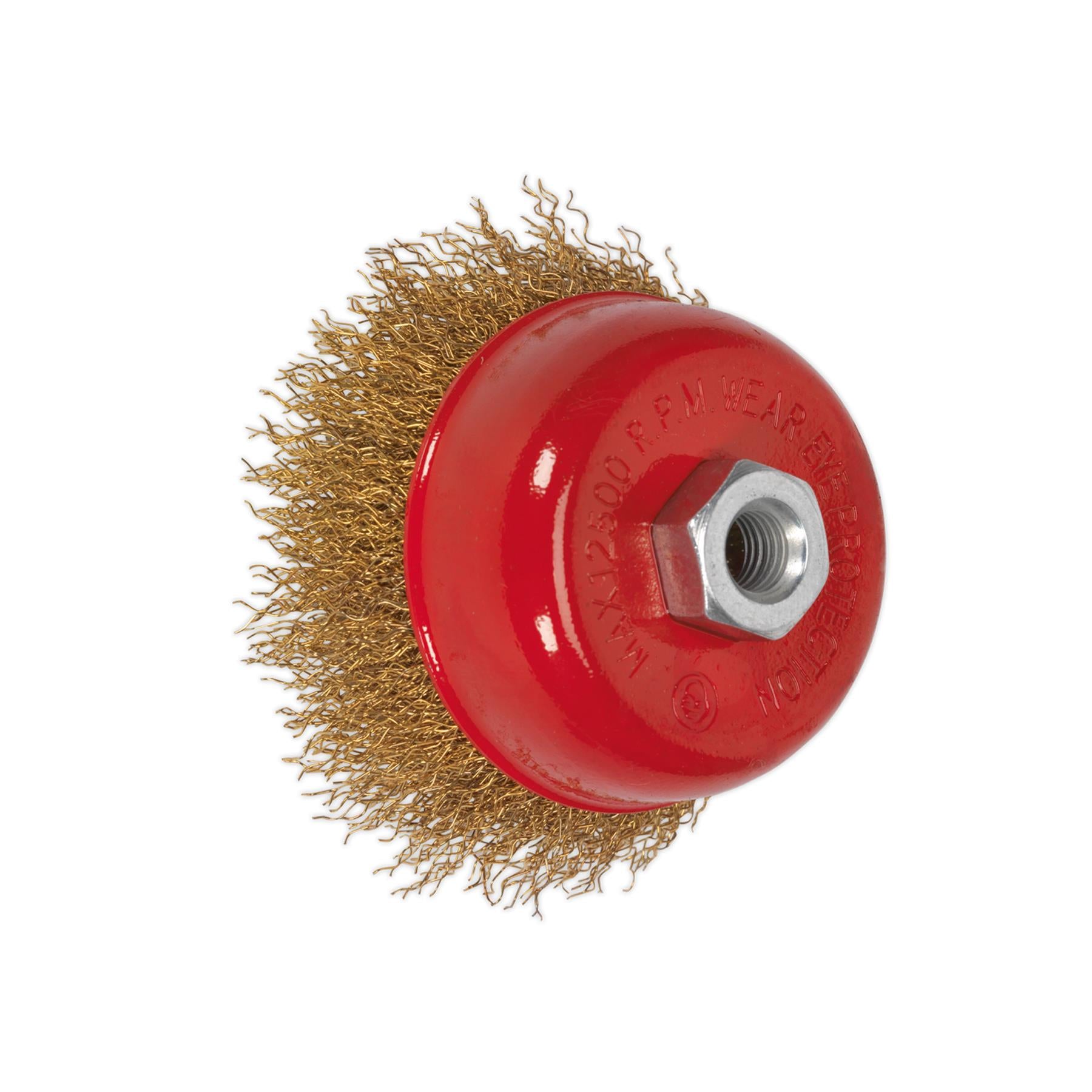 Sealey Brassed Steel Cup Brush 75mm M10 x 1.5mm