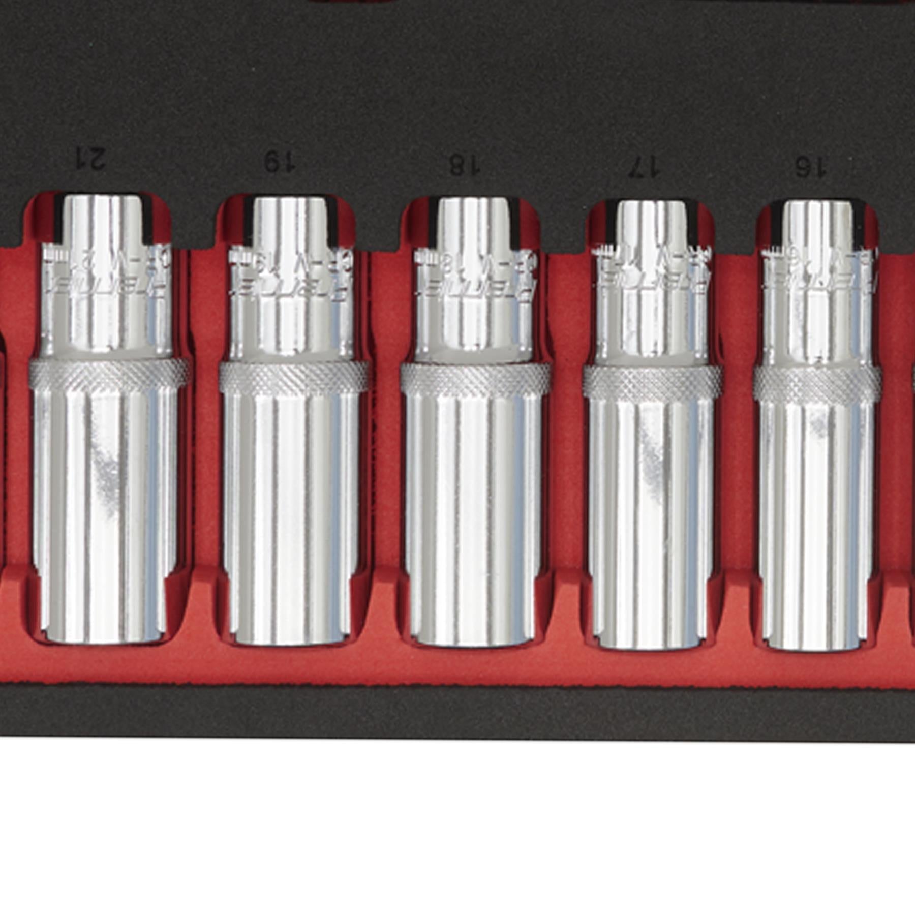 Sealey Ratchet Wrench & Socket Set 27pc 1/2"Sq Drive