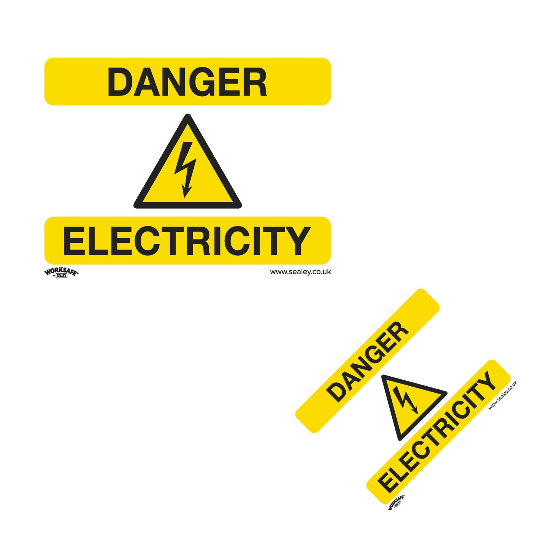 Sealey Safety Sign - Danger Electricity - Self-Adhesive. - Pack of 10