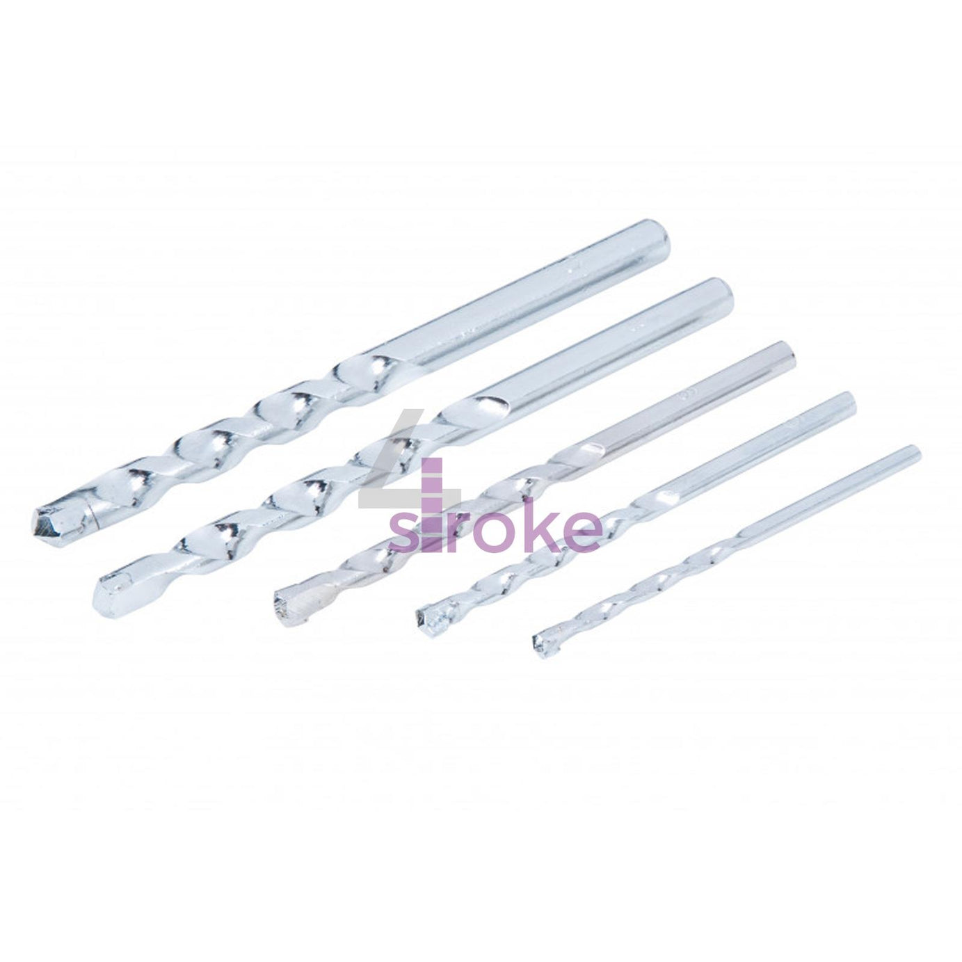 BlueSpot 5 Piece Masonry Drill Bit Set 4-10mm Brick Block Stone Tile Cracked Case