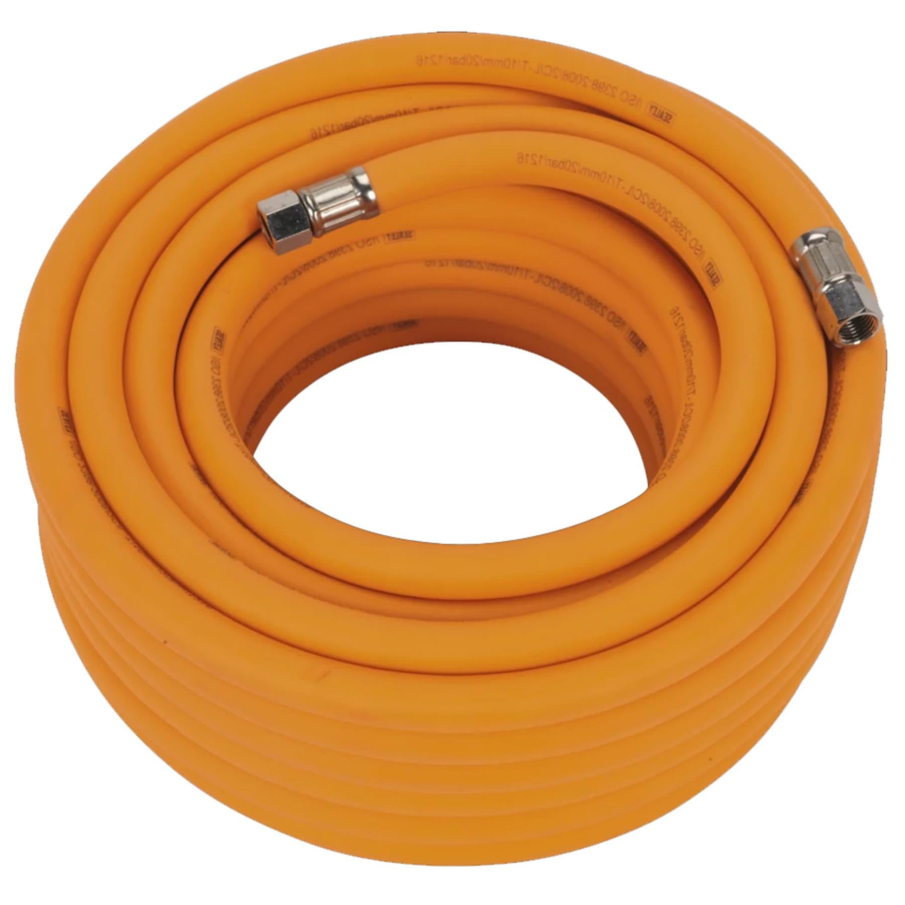 Sealey Air Hose 15m x �10mm Hybrid High-Visibility 1/4"BSP Unions