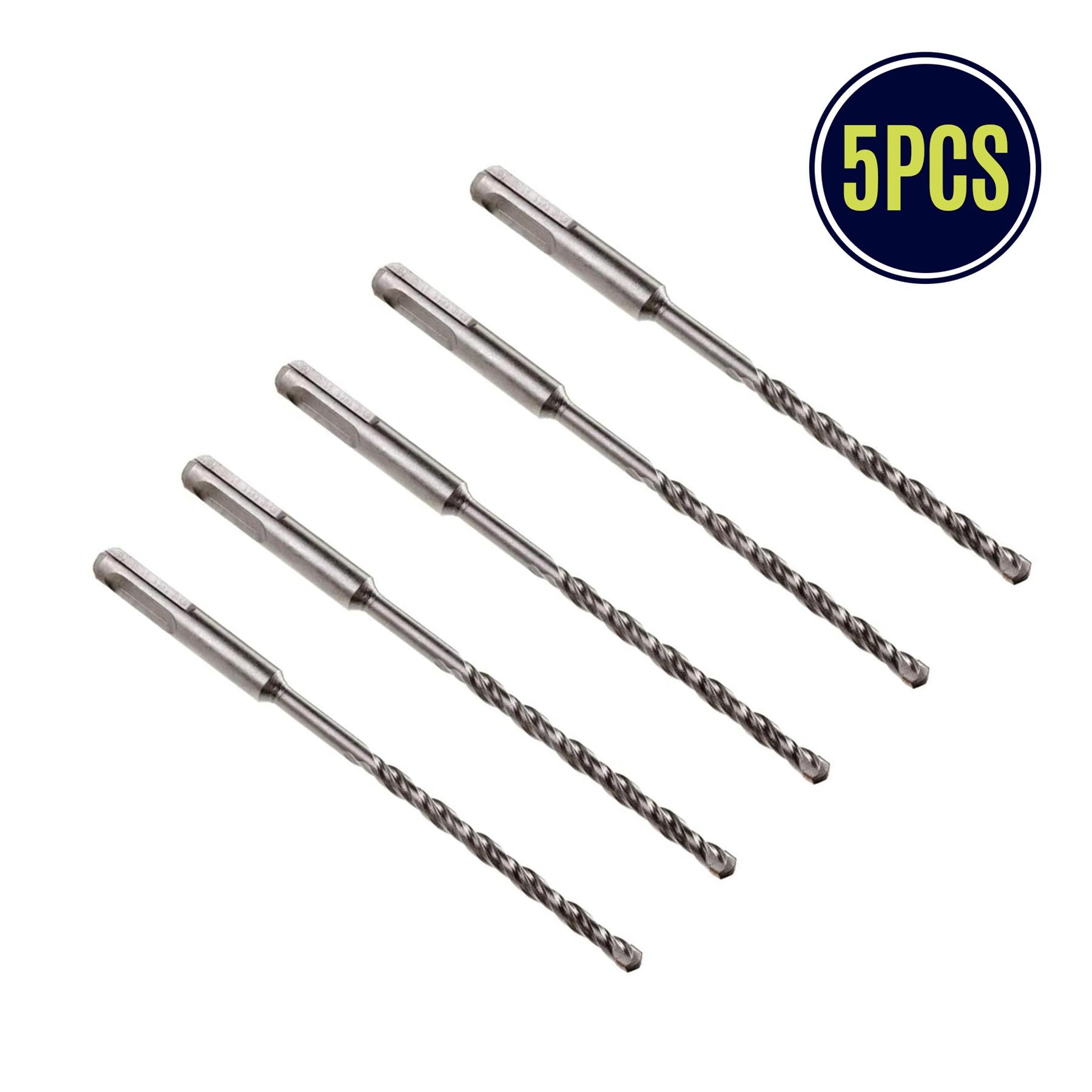 5 x SDS+ PLUS MASONRY DRILL BIT 4 x 160mm, TUNGSTEN CARBIDE TIP, FOR STONE CONCRETE BRICK