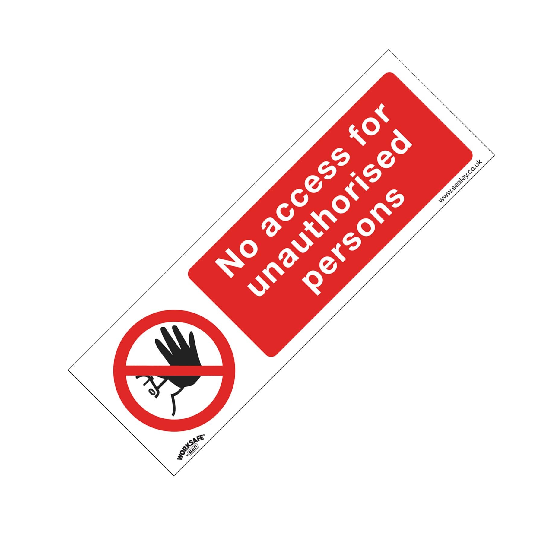 Sealey Safety Sign - No Access - Rigid Plastic - Pack of 10