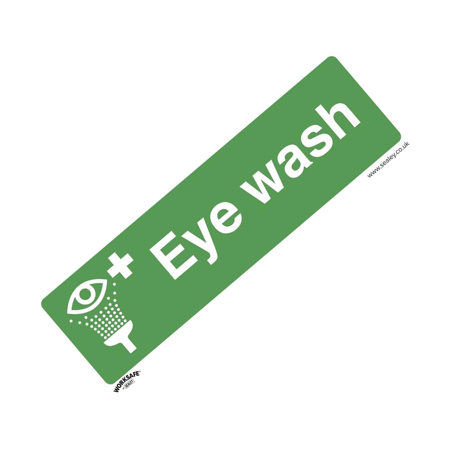 Sealey Safe Conditions Safety Sign - Eye Wash - Self-Adhesive Vinyl - Pack of 10