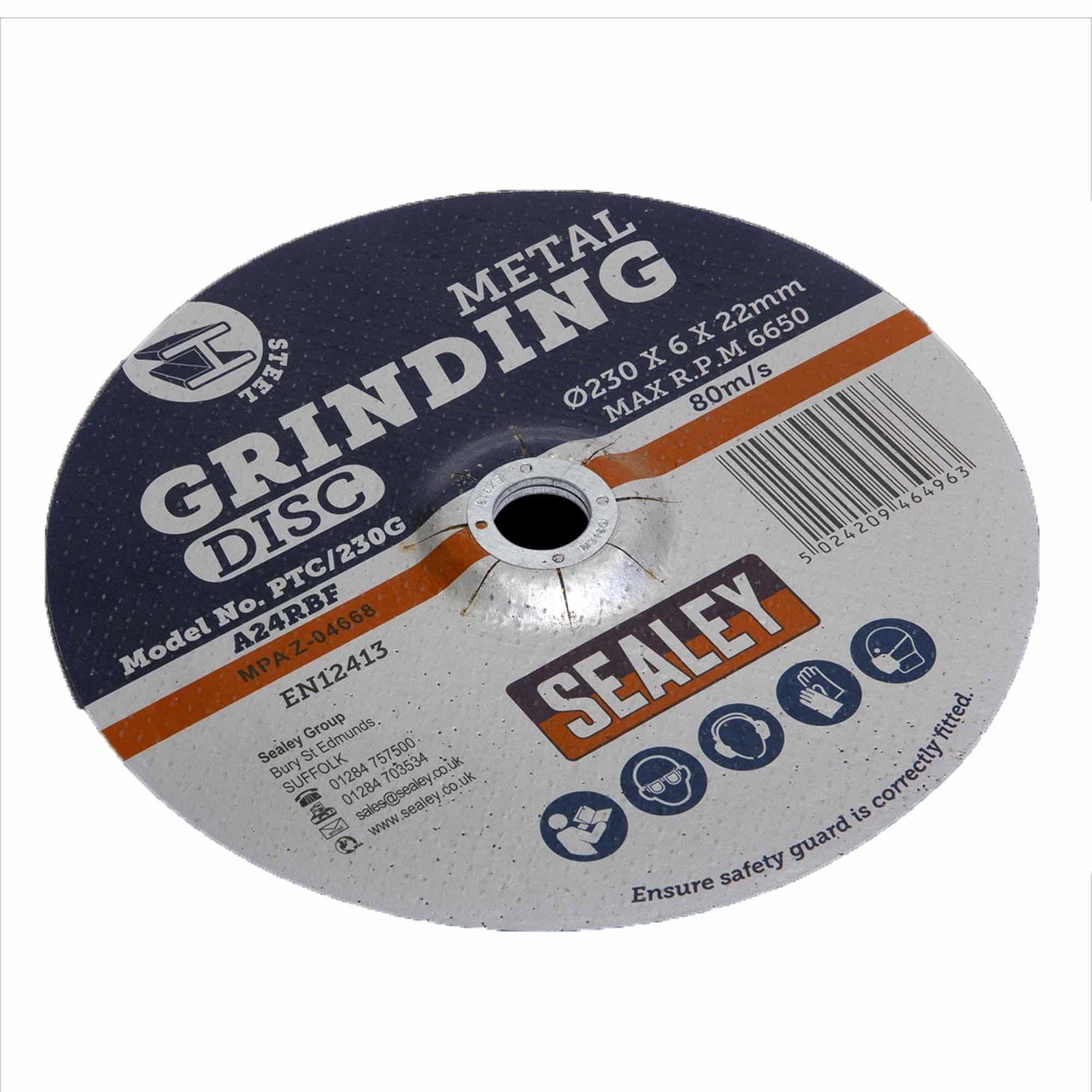 Sealey Grinding Disc 230 x 6mm 22mm Bore