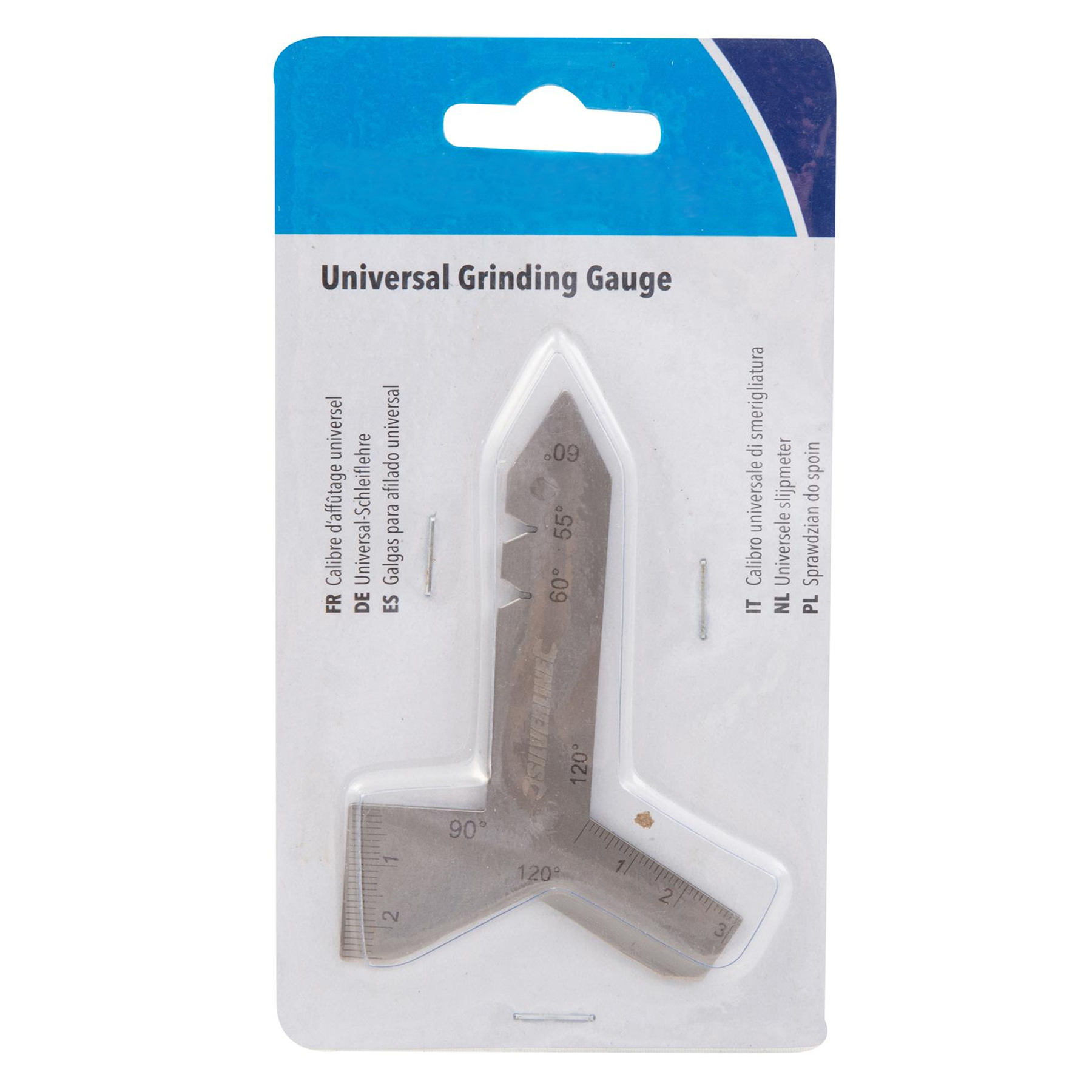 Universal Grinding Gauge 55°, 60°, 90° and 120° Etched, Metric Graduations