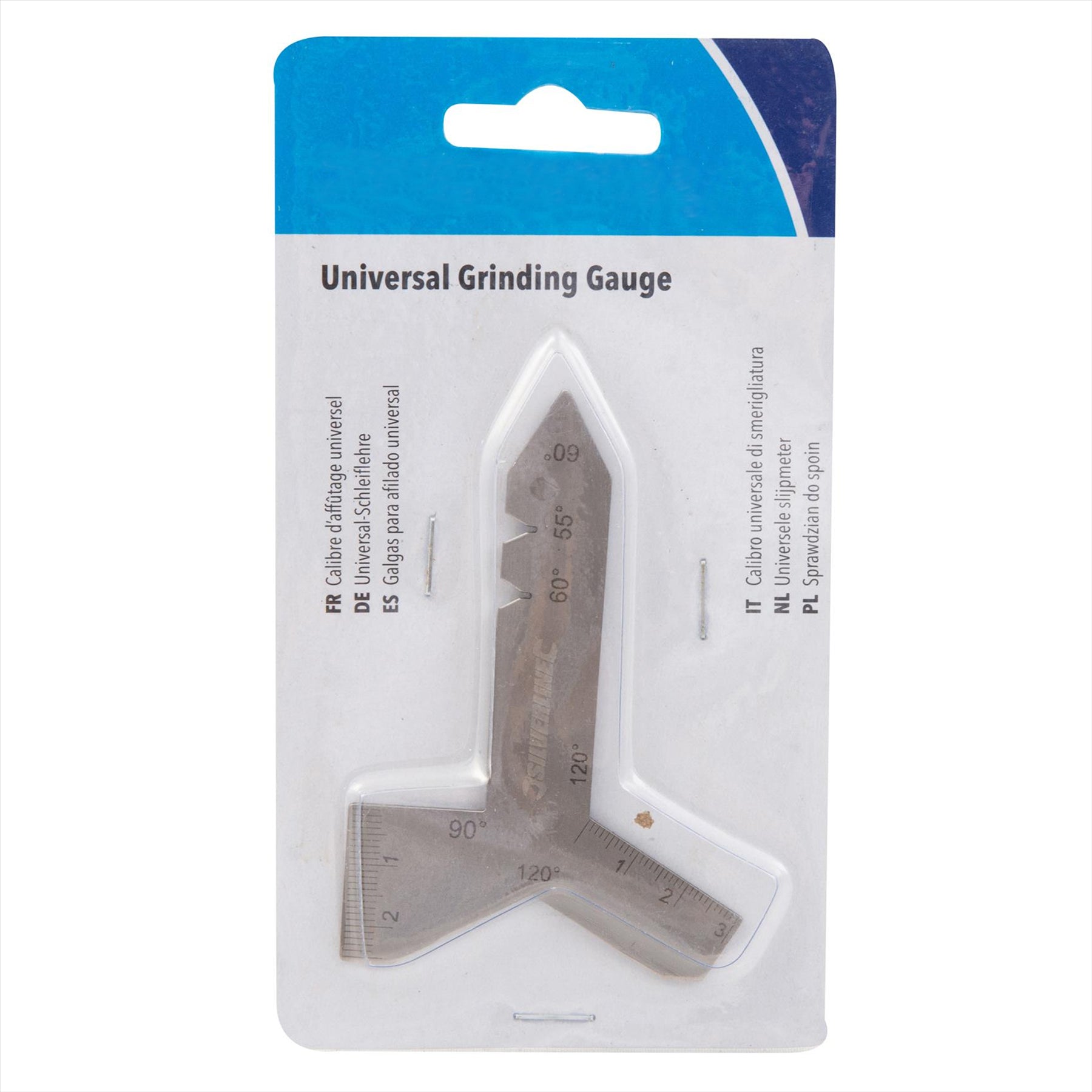 Universal Grinding Gauge 55°, 60°, 90° and 120° Etched, Metric Graduations