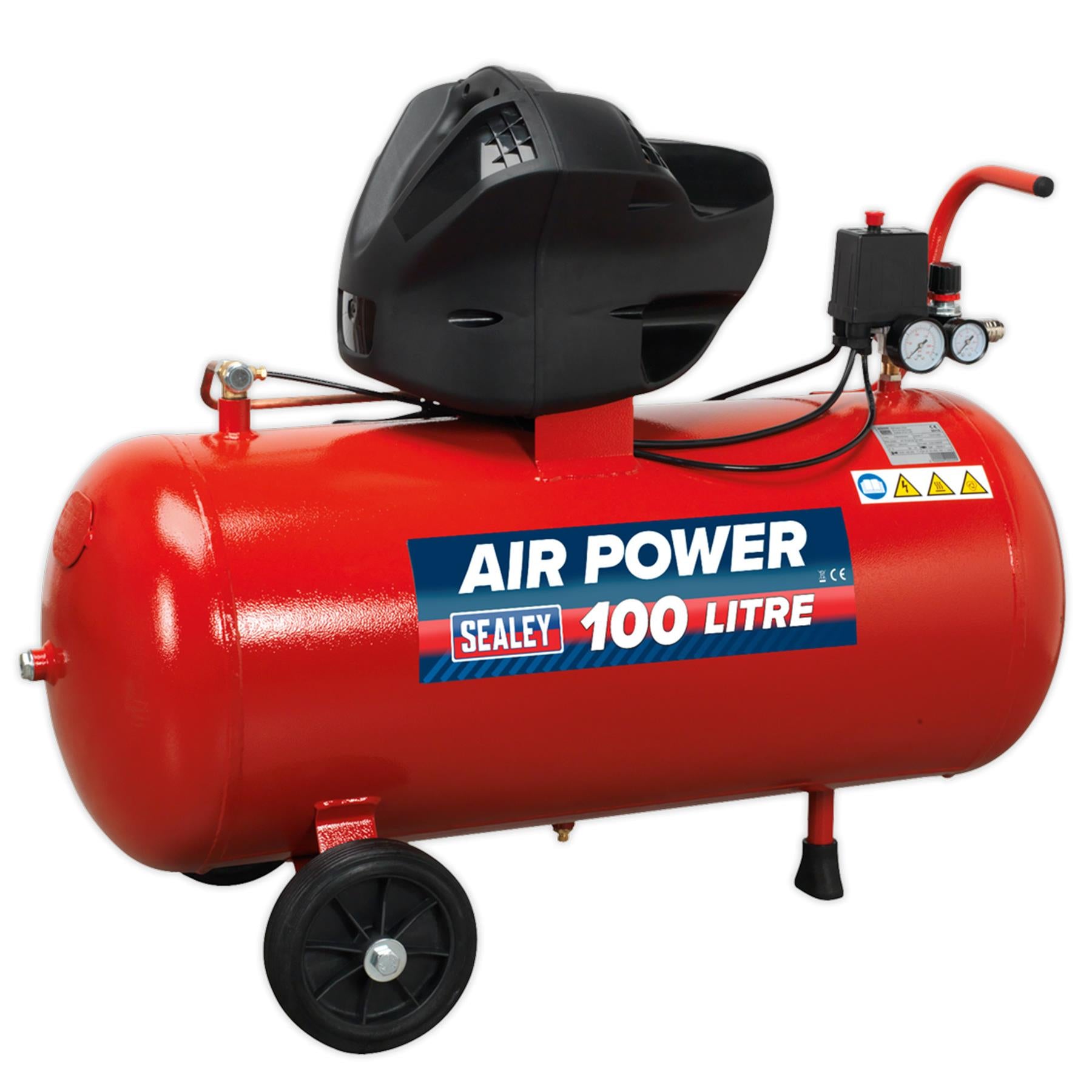 Sealey Compressor 100L V-Twin Belt Drive 3hp Oil Free
