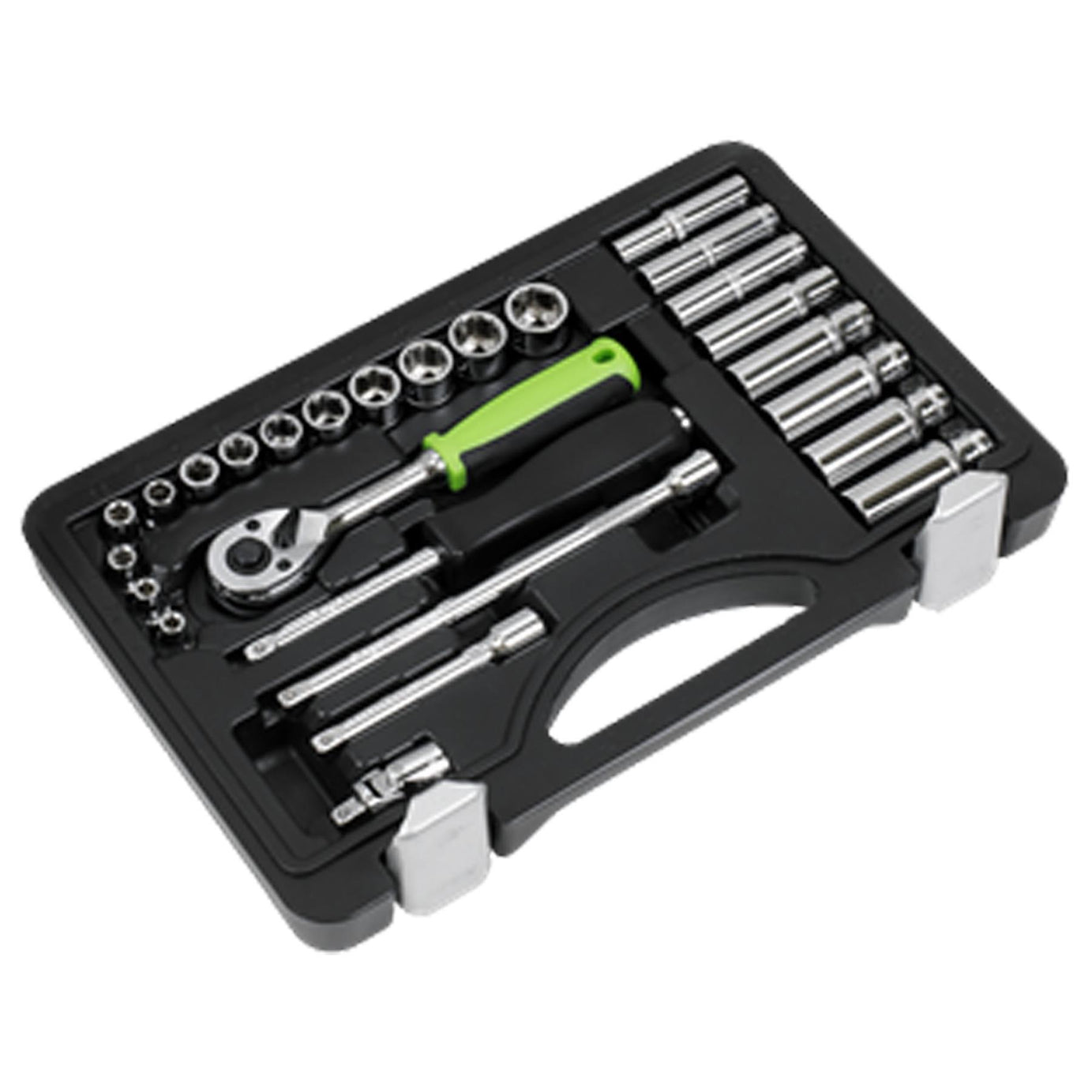 Sealey Socket Set 26pc 1/4"Sq Drive Metric