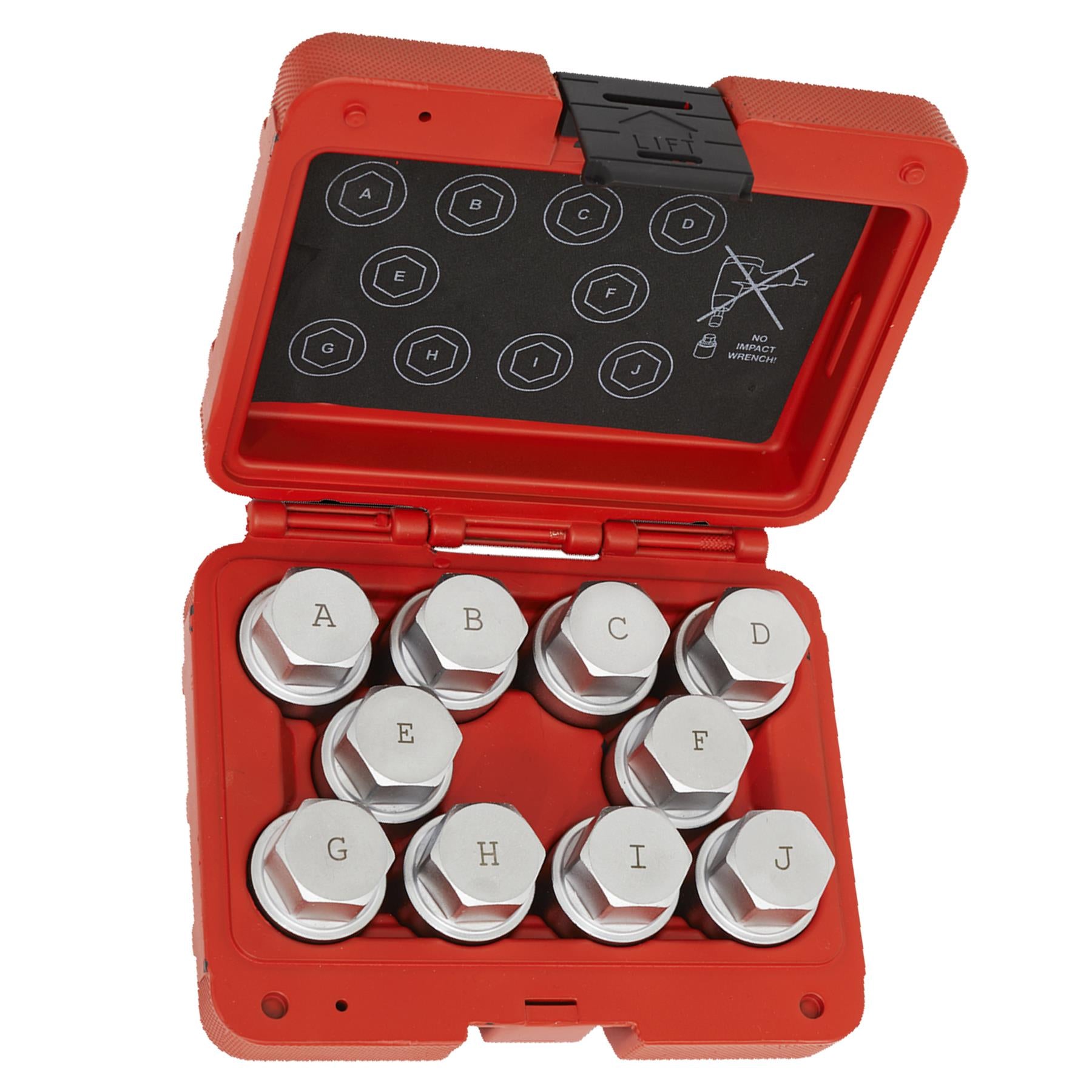 Locking Wheel Nut Key Set 10pc - Land Rover Sealey