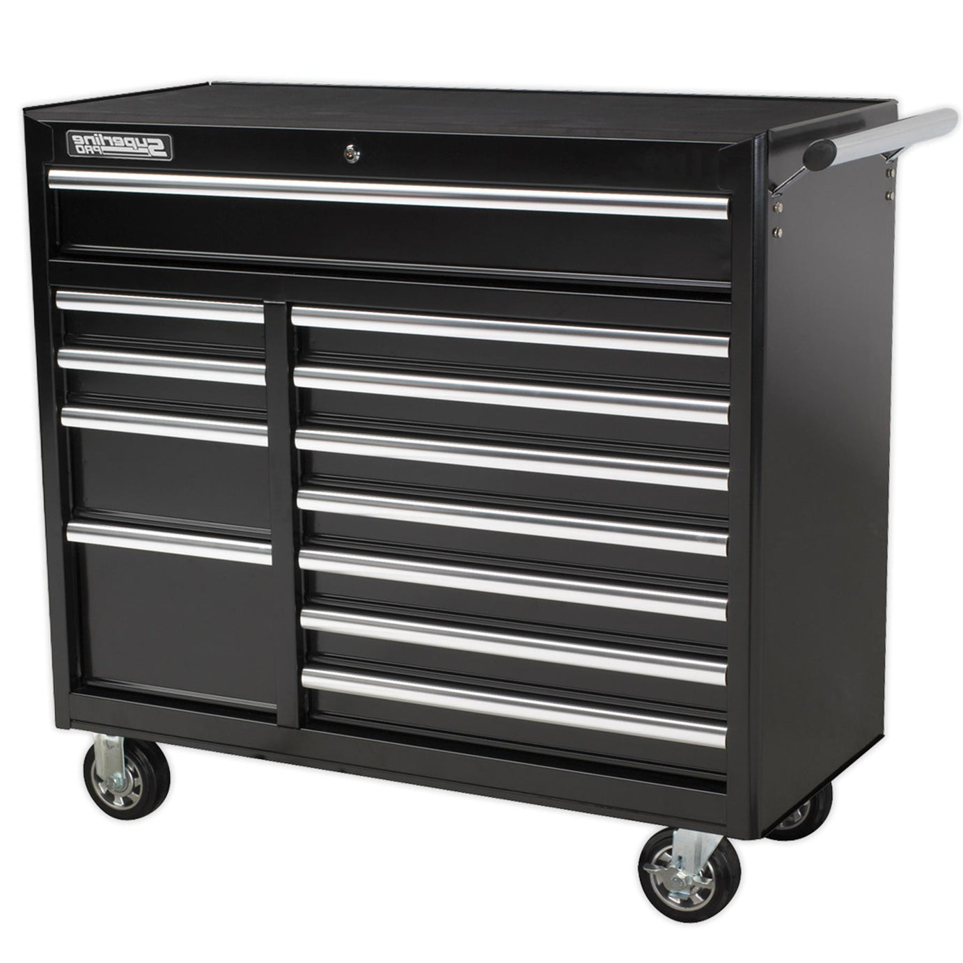 Sealey Rollcab 12 Drawer Ball Bearing Slides Heavy-Duty - Black