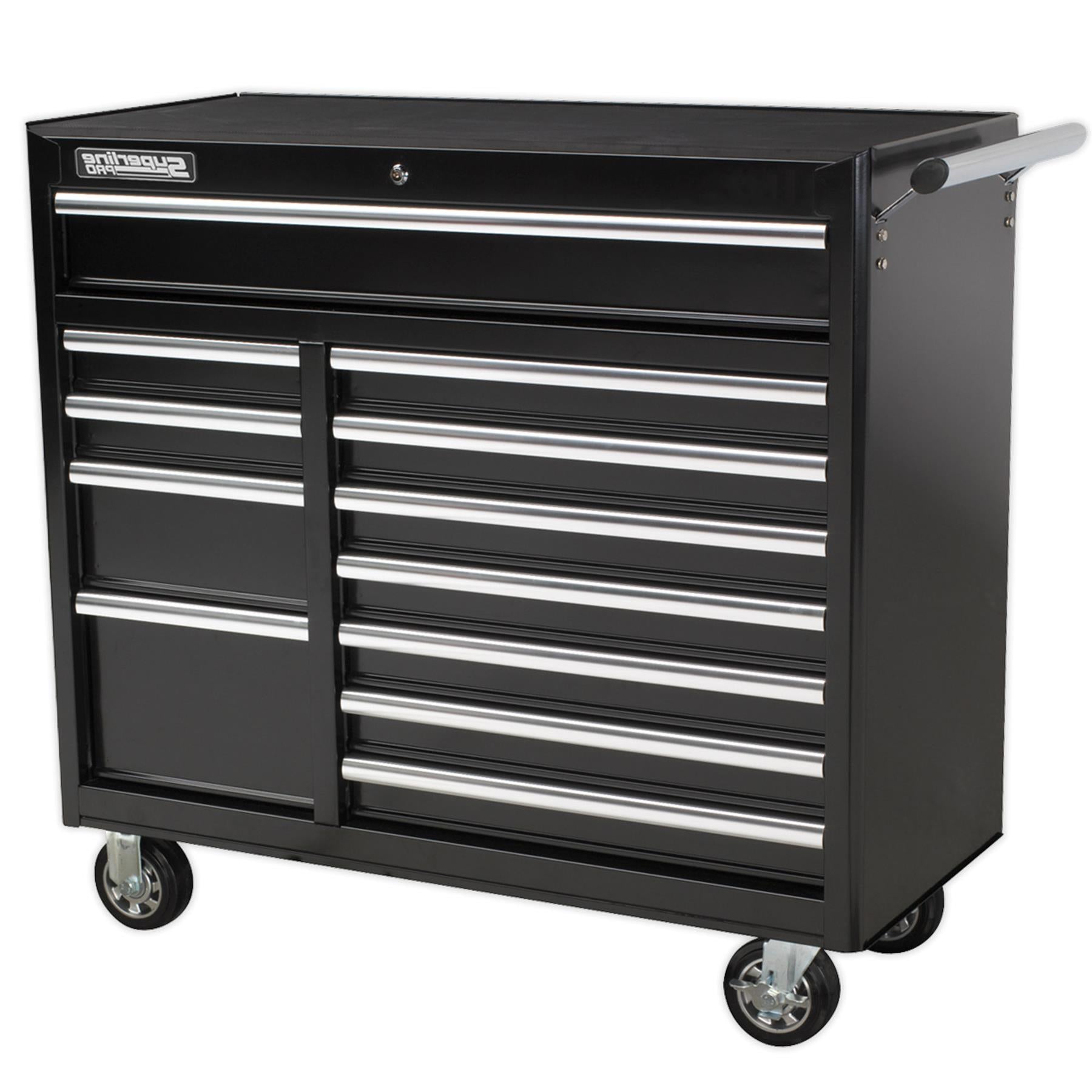 Sealey Rollcab 12 Drawer Ball Bearing Slides Heavy-Duty - Black