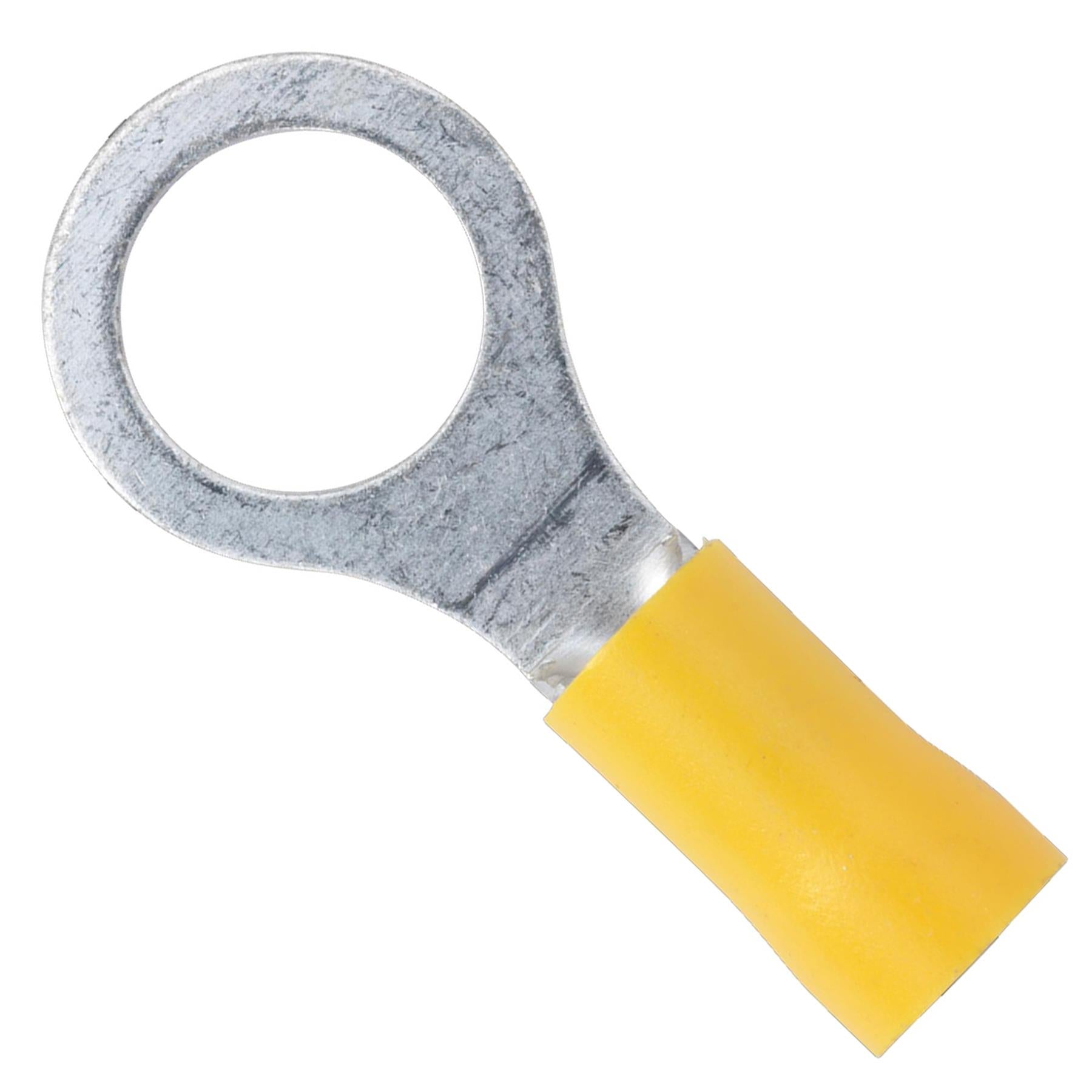 Easy-Entry Ring Terminal 10.5mm (3/8") Yellow Pack of 100 Sealey
