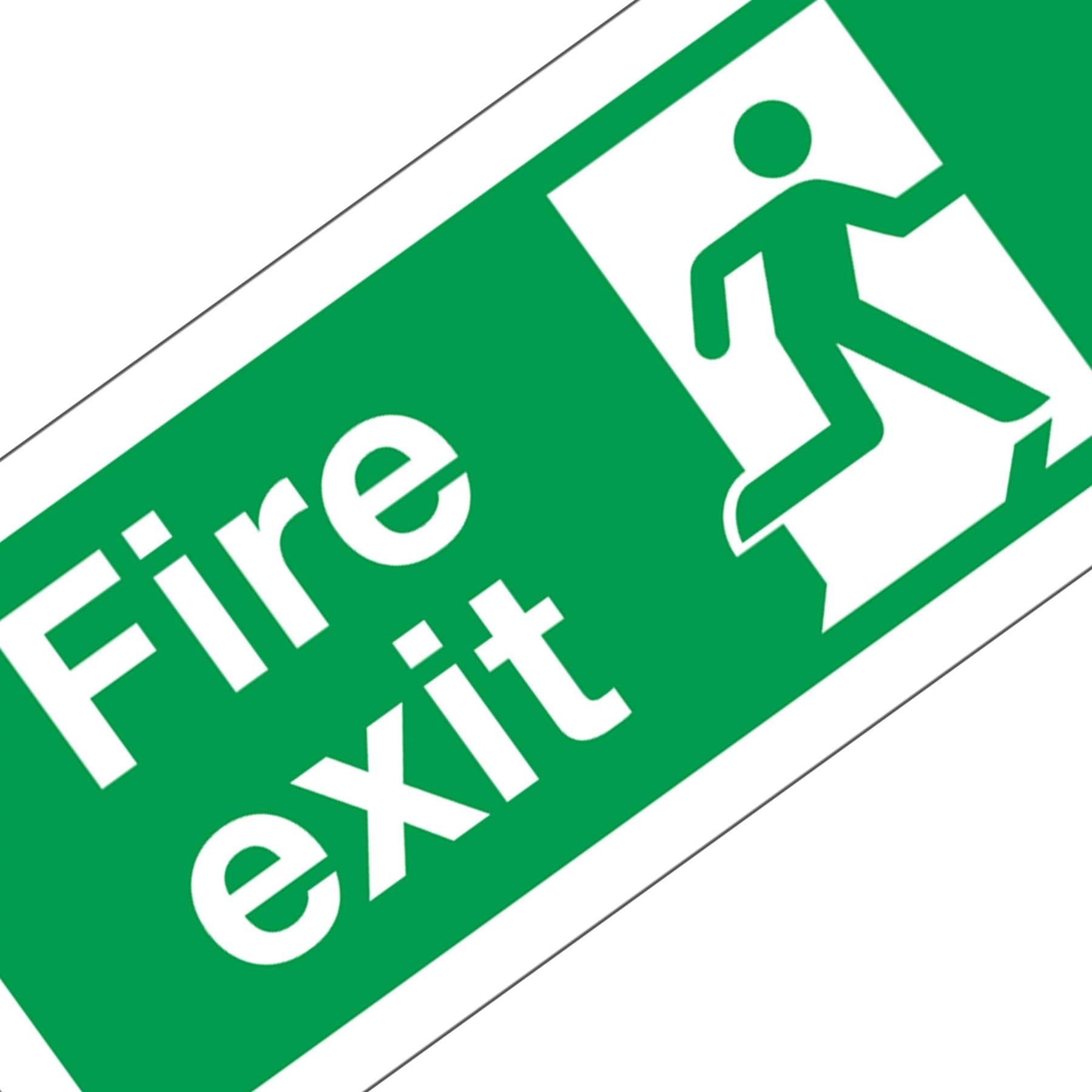 Safe Conditions Safety Sign - Fire Exit (Down) - Rigid Plastic