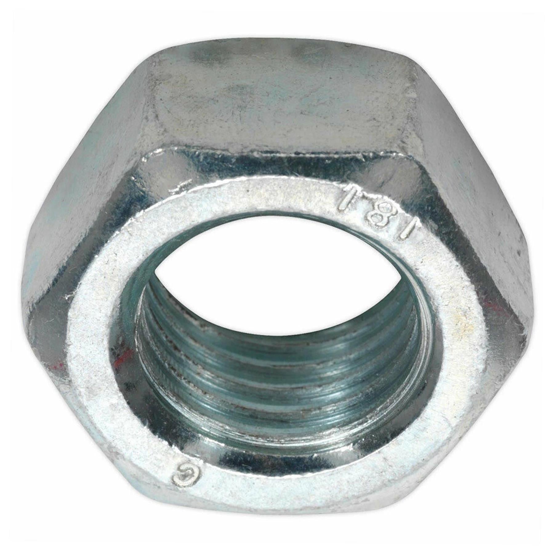 Sealey Steel Nut DIN 934 - M20 Zinc Pack of 10