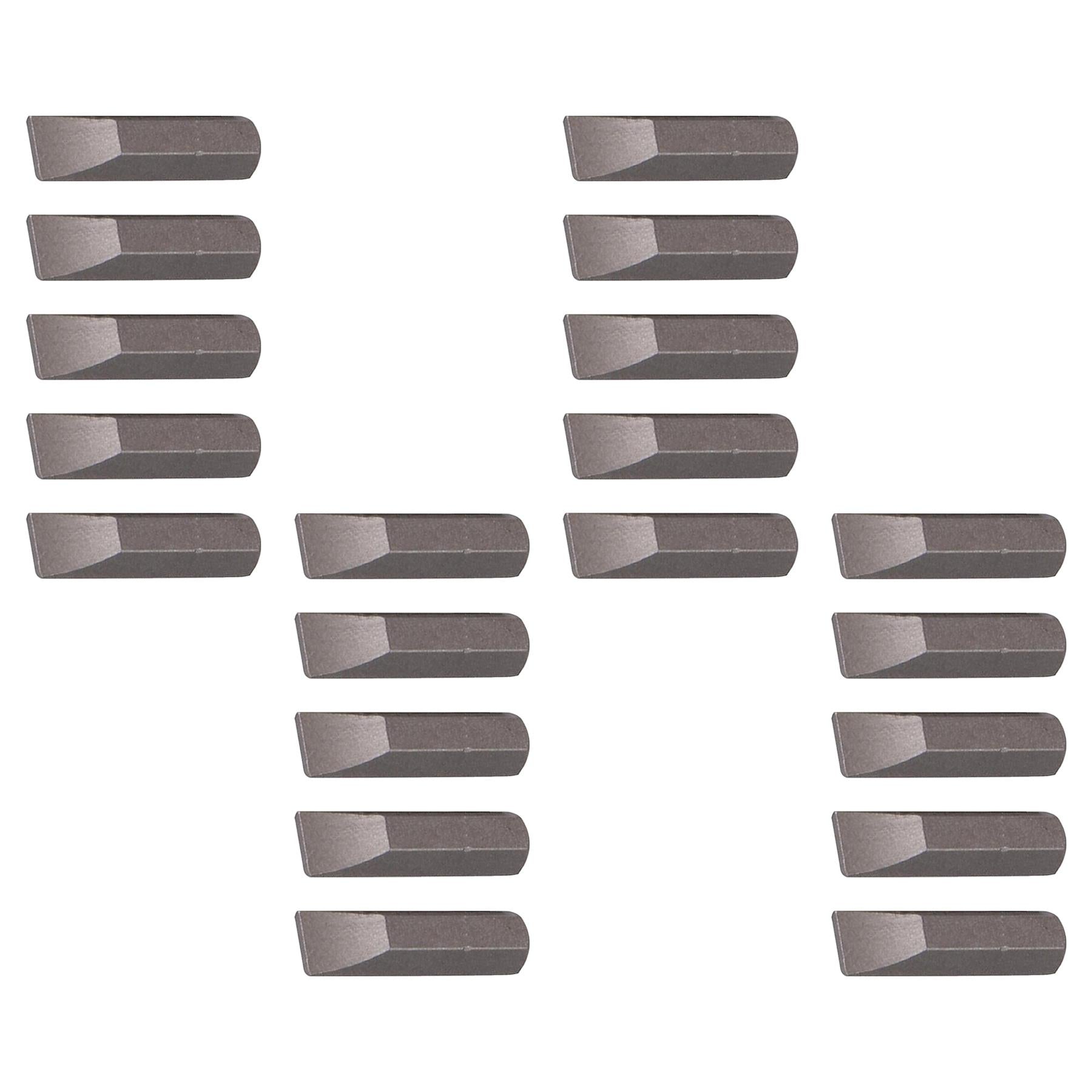 Slotted Screwdriver Bits 7mm CRV Chrome Vanadium Steel 1/4" Hex Drive 20Pcs