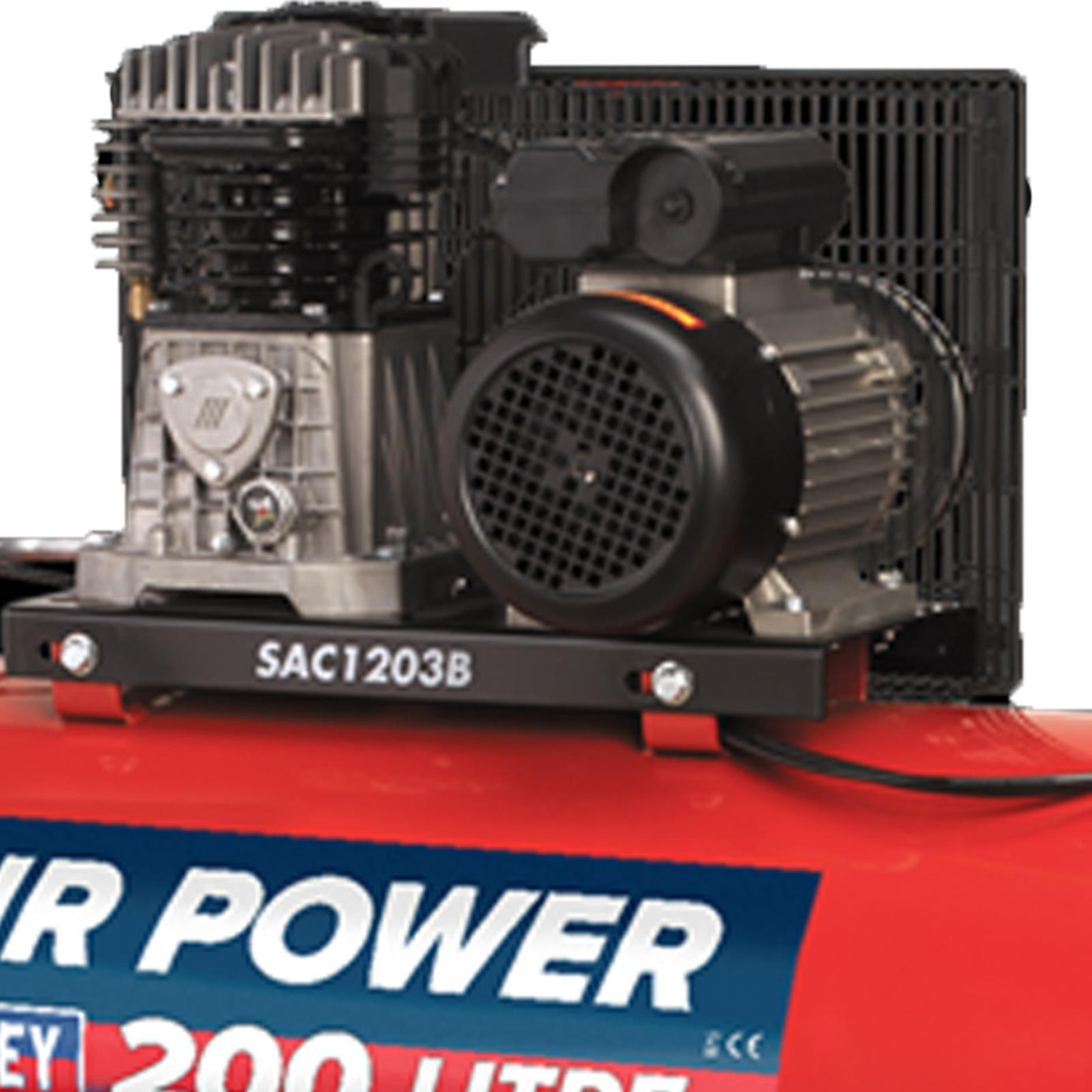 Sealey SAC1203B Air Compressor 200L Belt Drive 3hp with Cast Cylinders