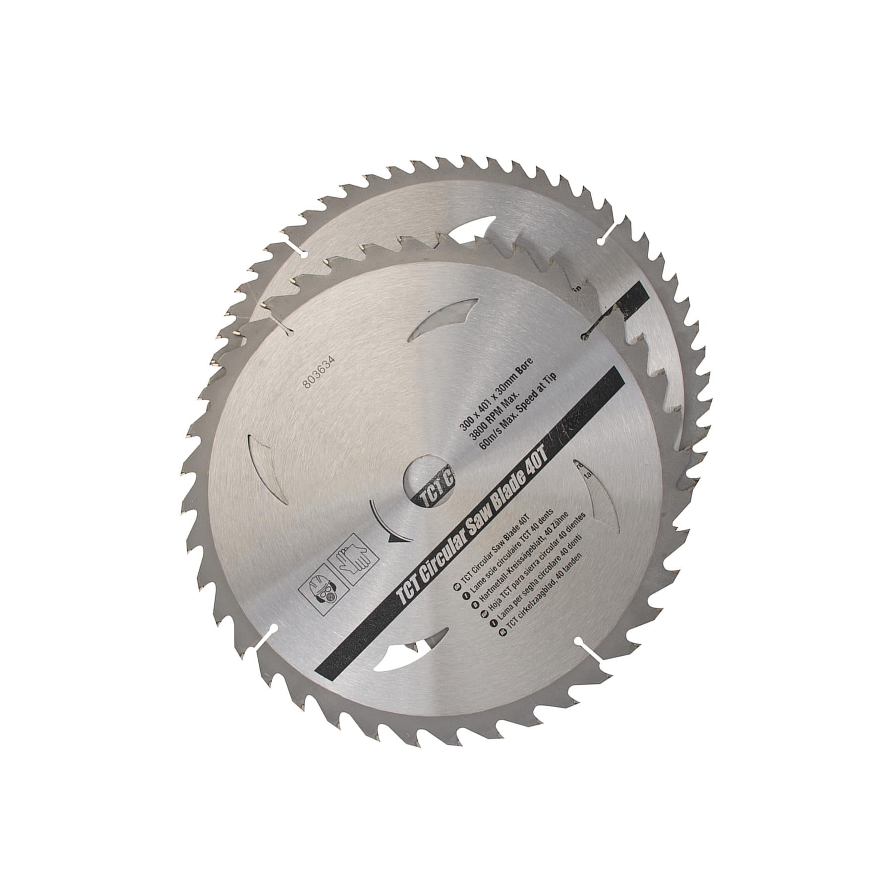 300mm TCT Circular Saw Blades 16, 24, 30T 3Pk 30 Bore - 25, 20, 16mm Rings