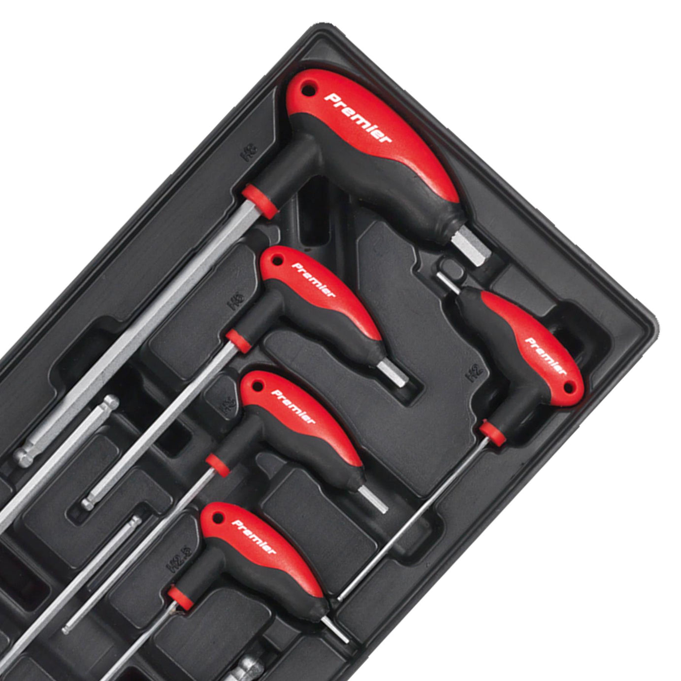 Sealey Tool Tray with T-Handle Ball-End Hex Key Set 8pc