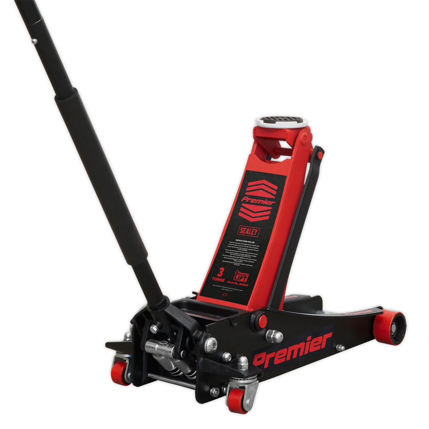 Sealey Trolley Jack 3tonne Rocket Lift Red Garage Workshop DIY