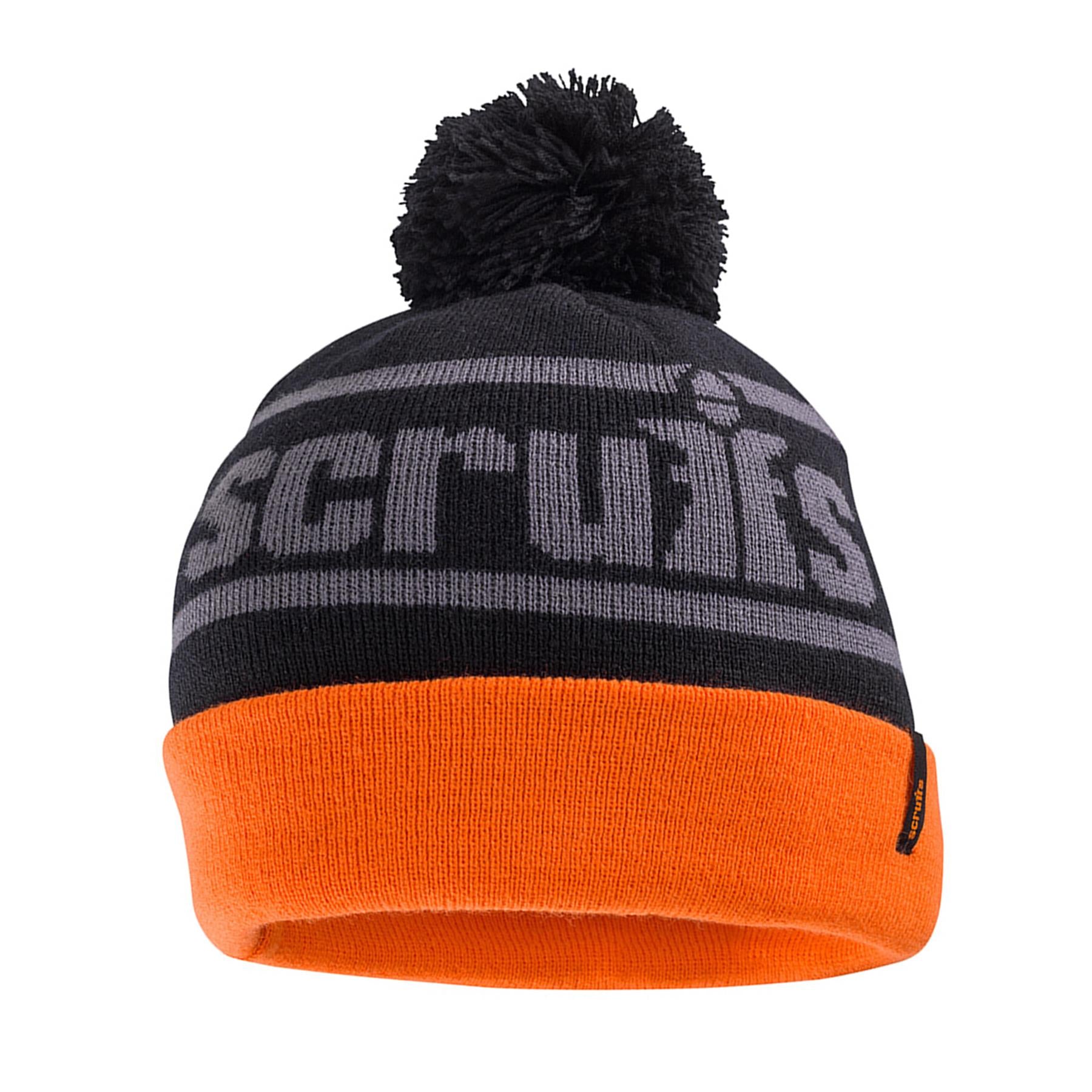 Scruffs Trade Bobble Hat With Soft Padded Black/Orange