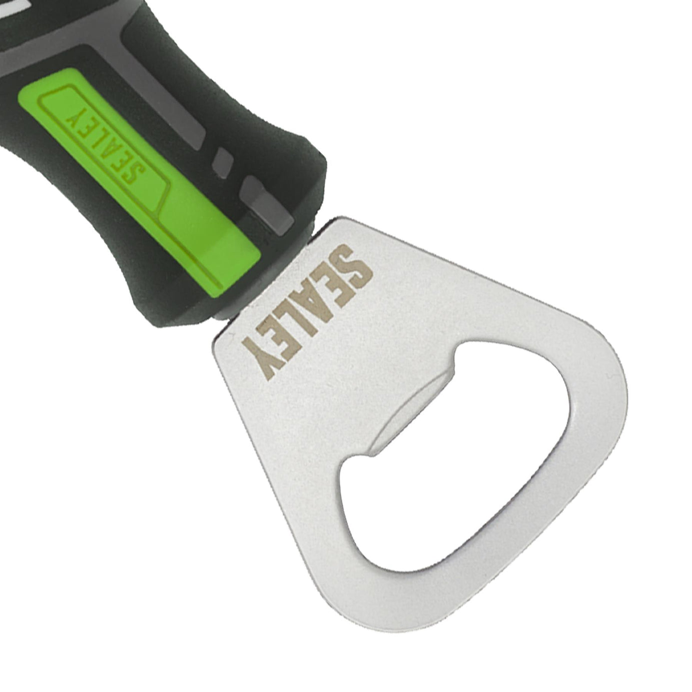Sealey Bottle Opener Whine Beer Drinks Opener Soft Grip Handle Green GripMAX