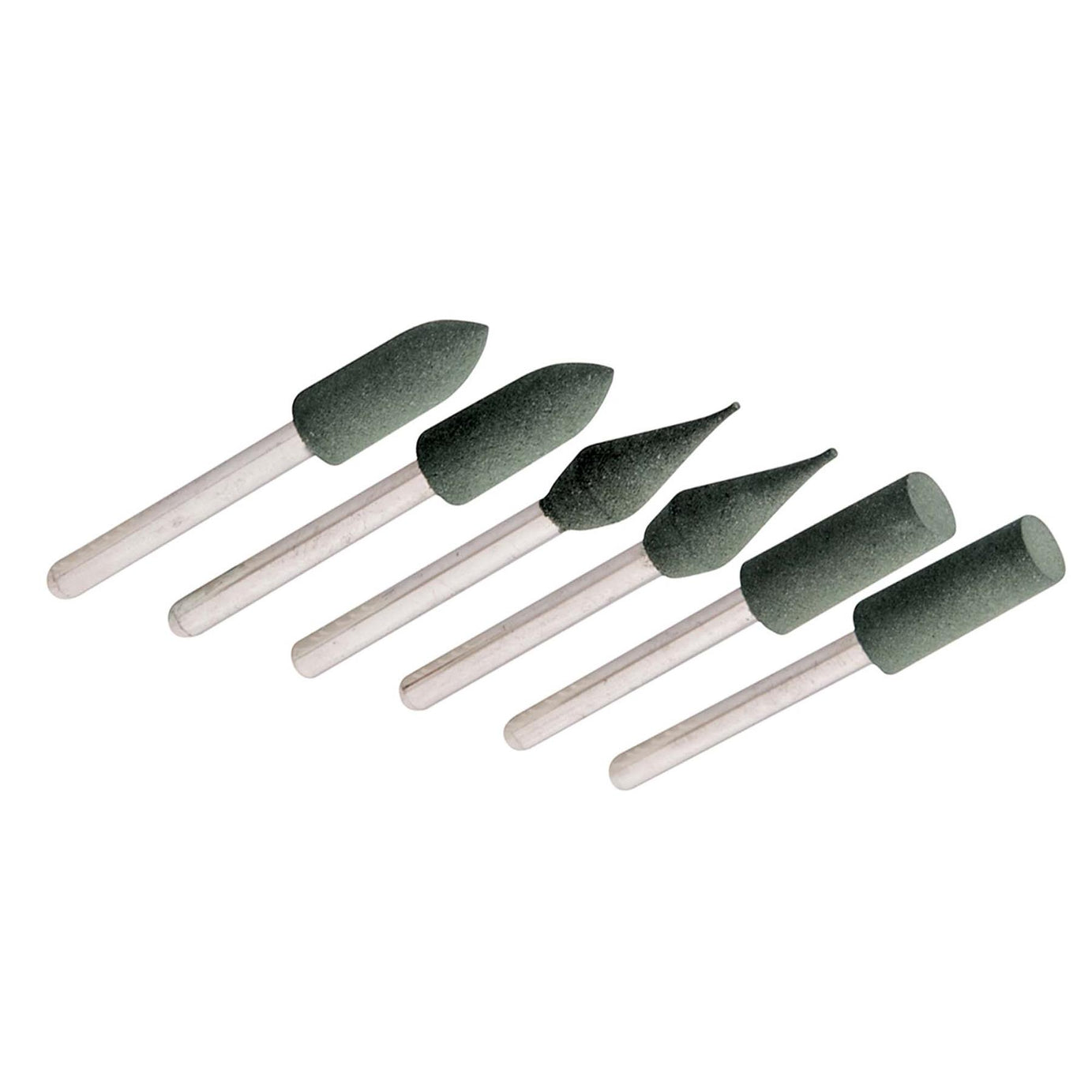 6Pc Pointed Rubber Polishing Rotary Tool Set + Mandrels 6mm Dremel Finishing
