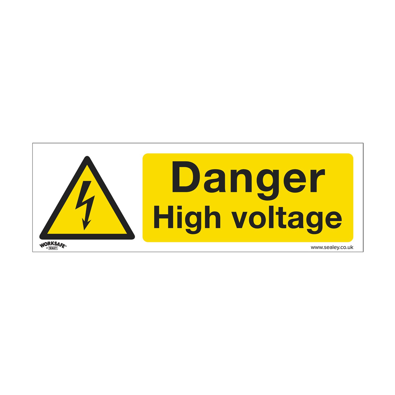 Warning Safety Sign - Danger High Voltage - Rigid Plastic - Pack of 10