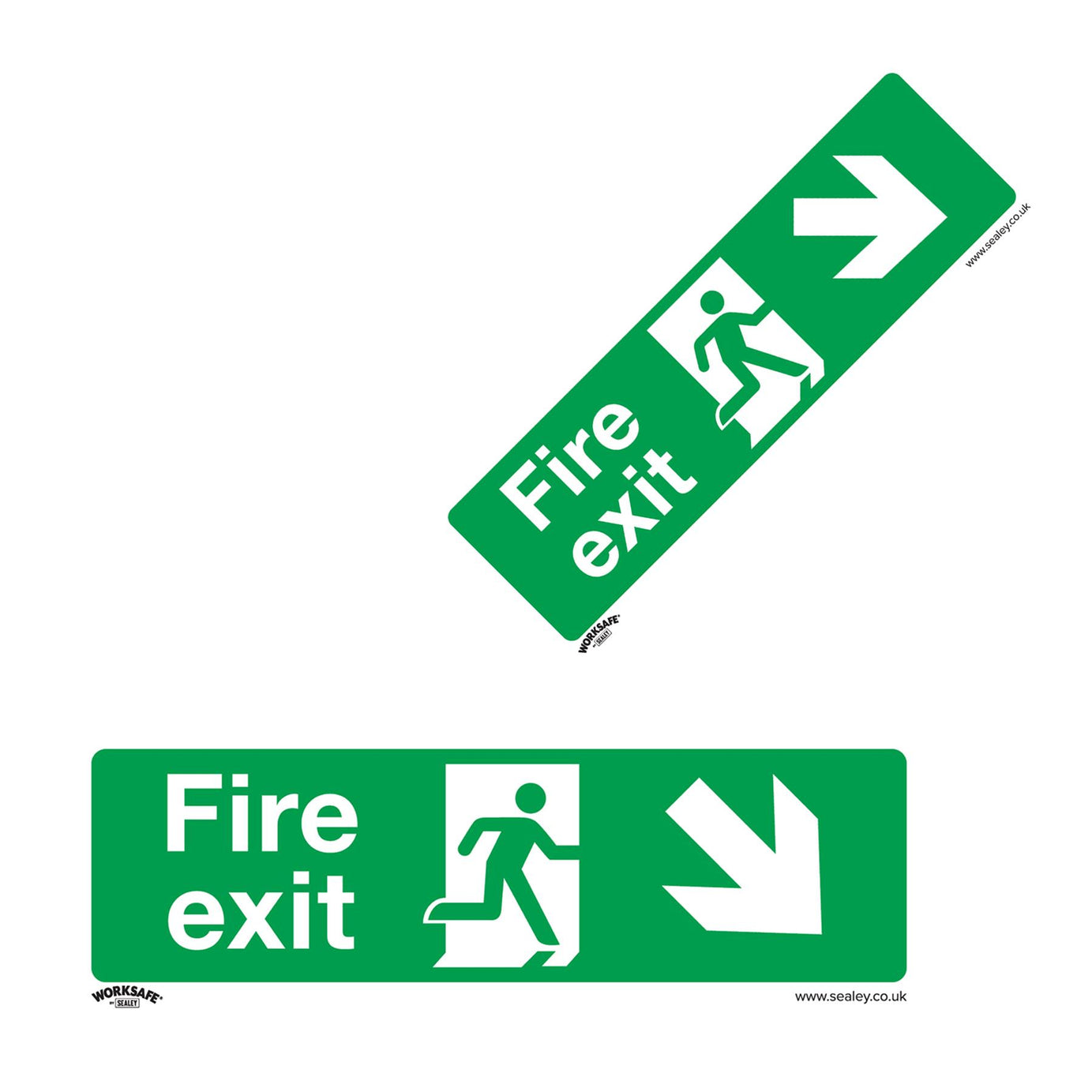 Safe Conditions Safety Sign - Fire Exit (Down Right) - Rigid Plastic