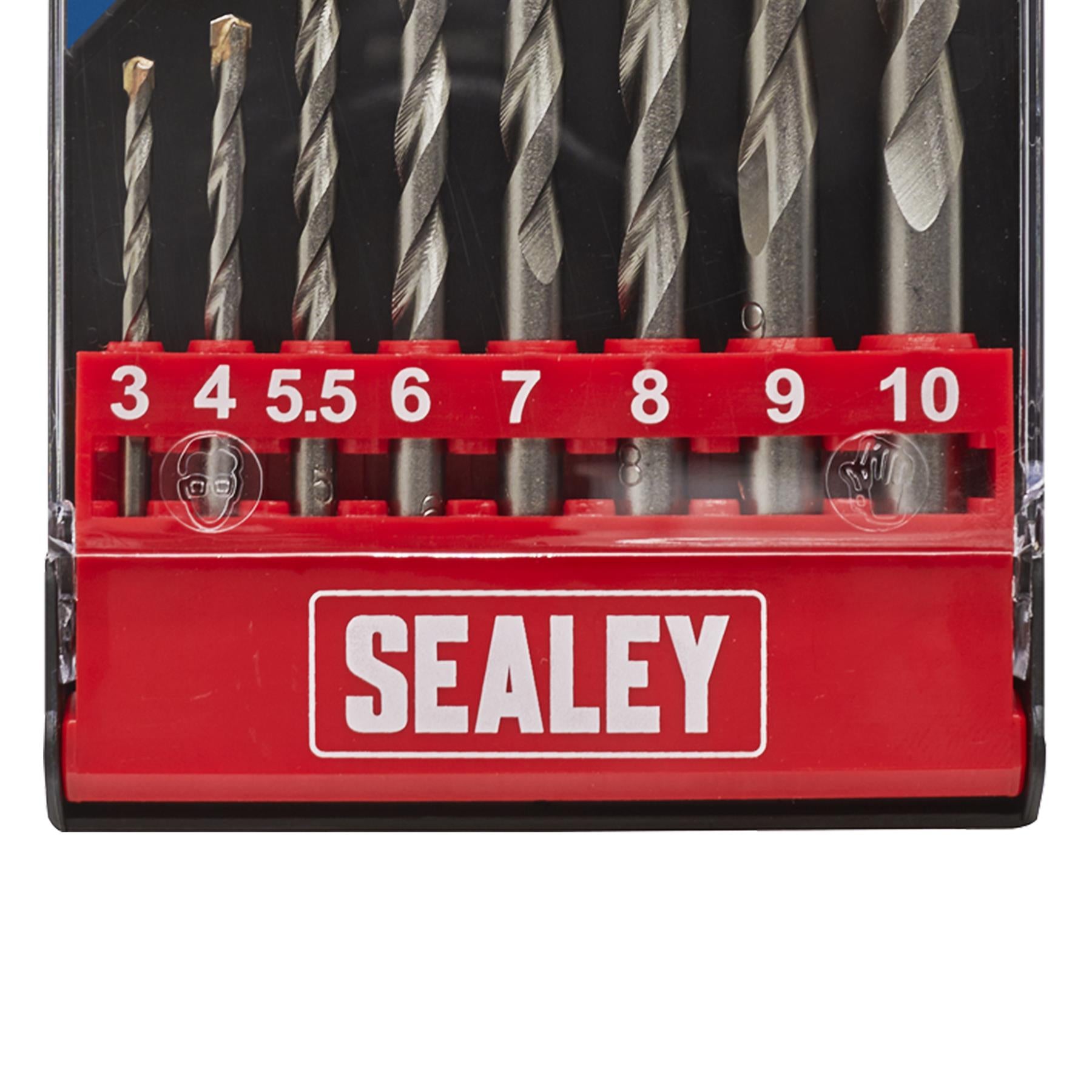 Sealey Tungsten Carbide Tipped Masonry Drill Bit Set 8pc