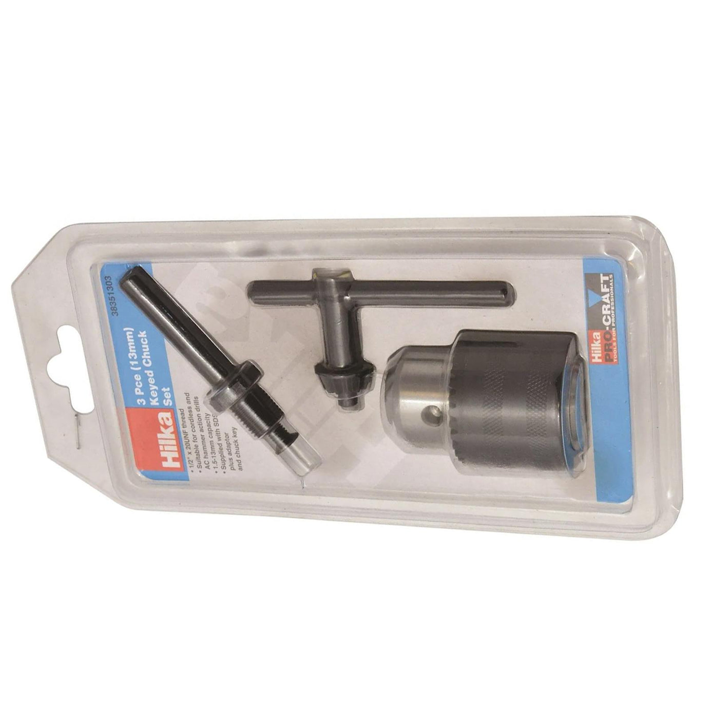 13mm 1/2" UNF Drill Chuck with SDS Shaft Adaptor and Chuck Key by Hilka