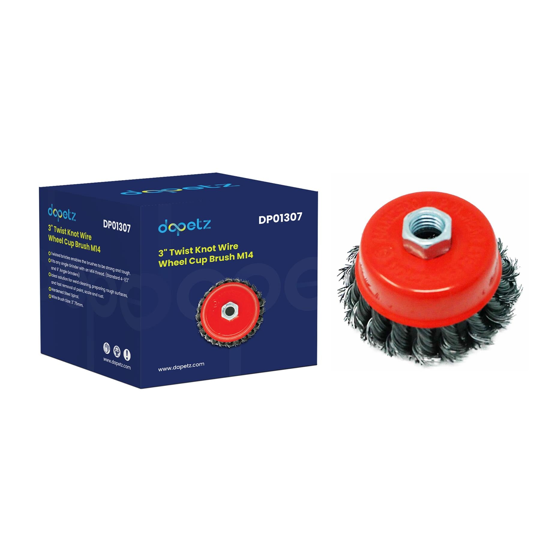 10x Twist Knot Wire Wheel Cup Brush 3" M14 for For Rust And Paint Removal